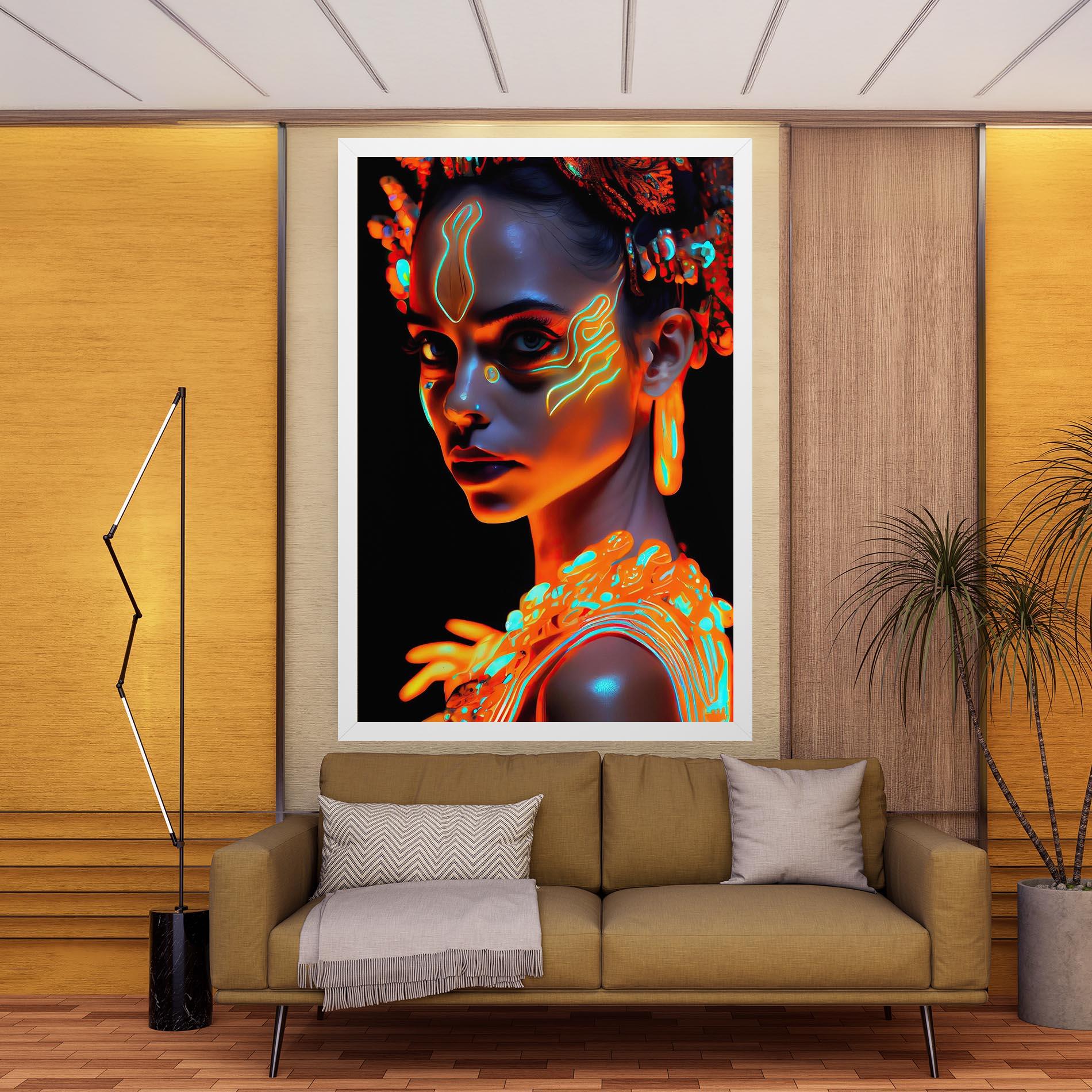 Картина на платно Glowing Face Paint mockup 9