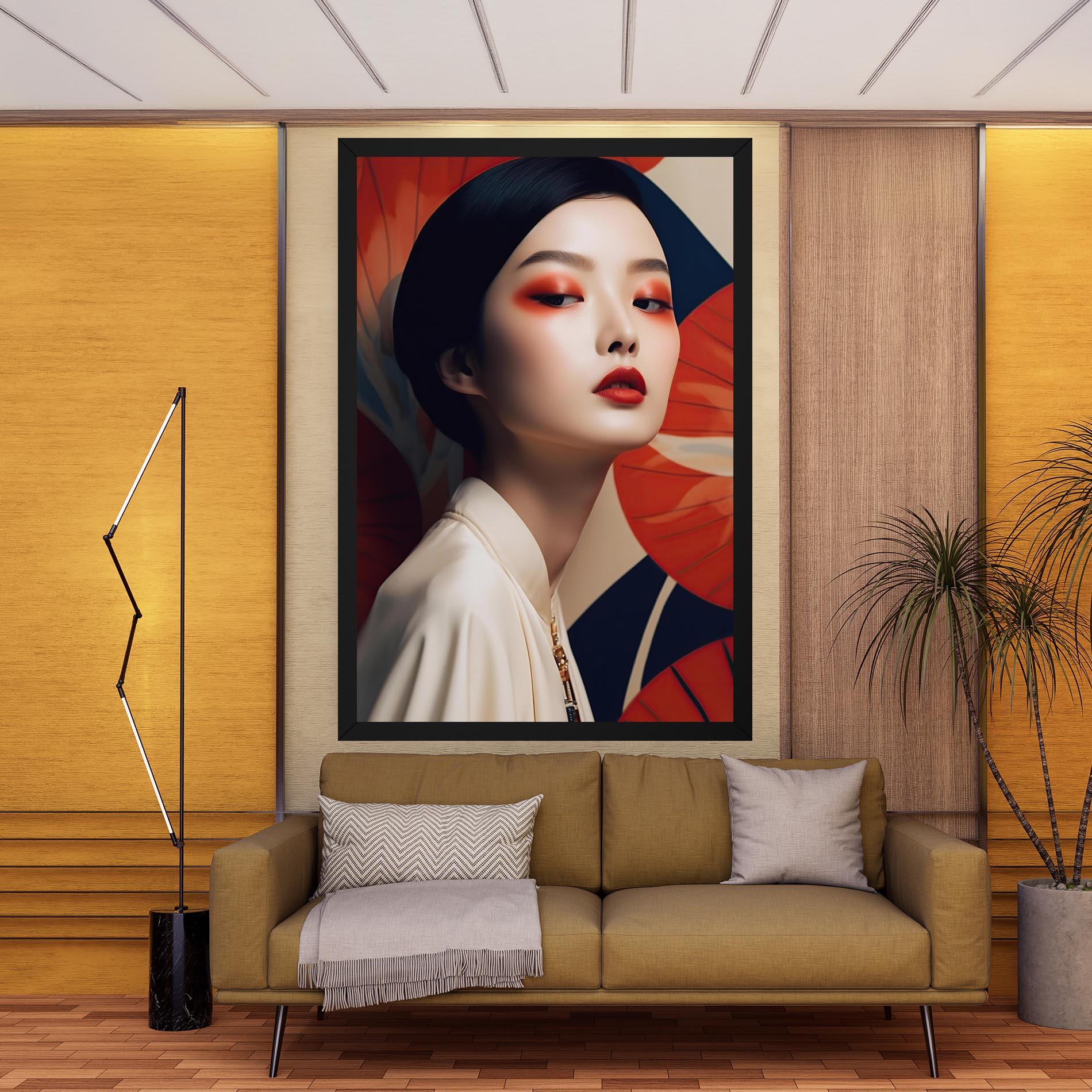 Картина на платно Asiatic Red Lips mockup 9