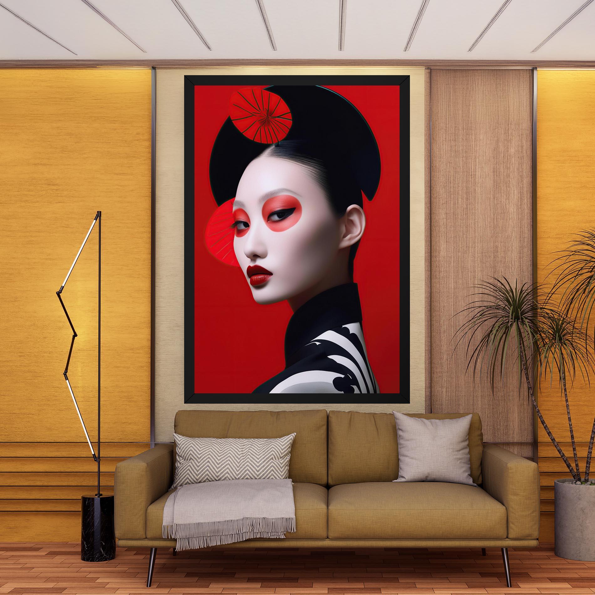 Картина на платно Asiatic Red Makeup mockup 9