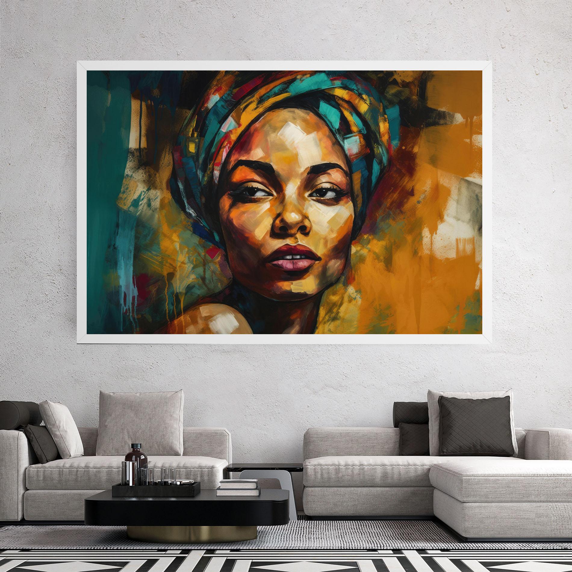 Картина на платно African Woman Looking mockup 2