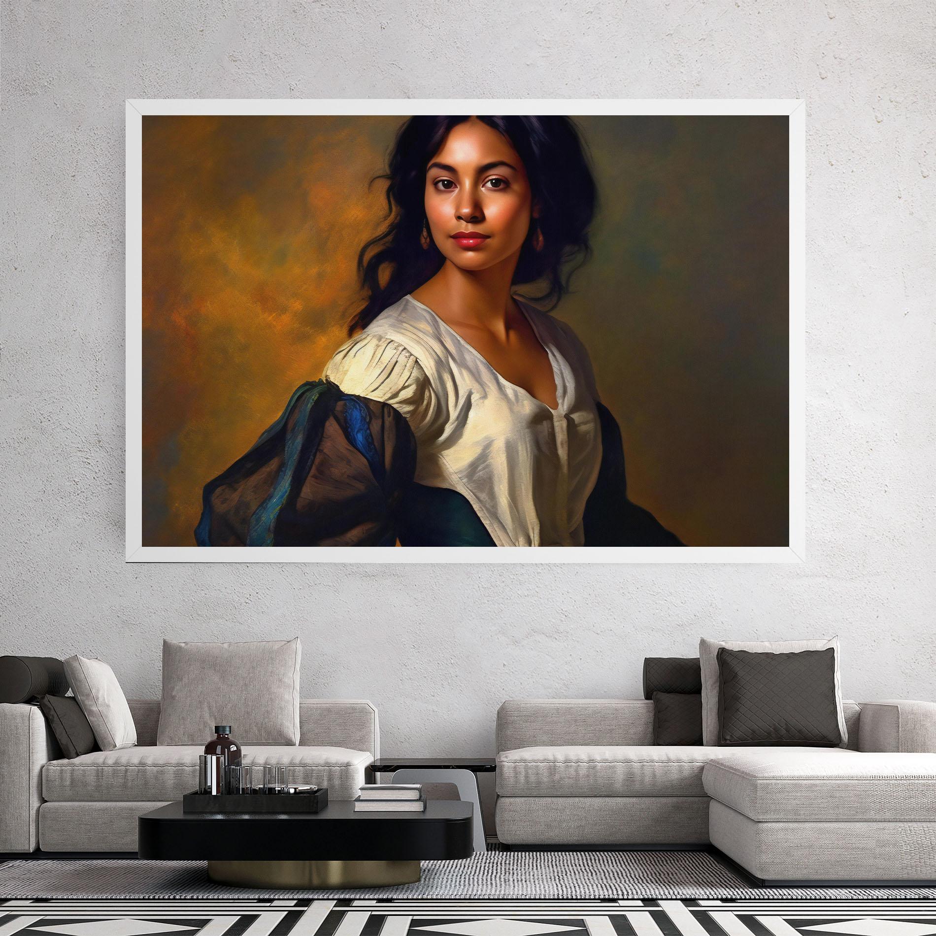 Картина на платно Beautiful Brunette Art mockup 2