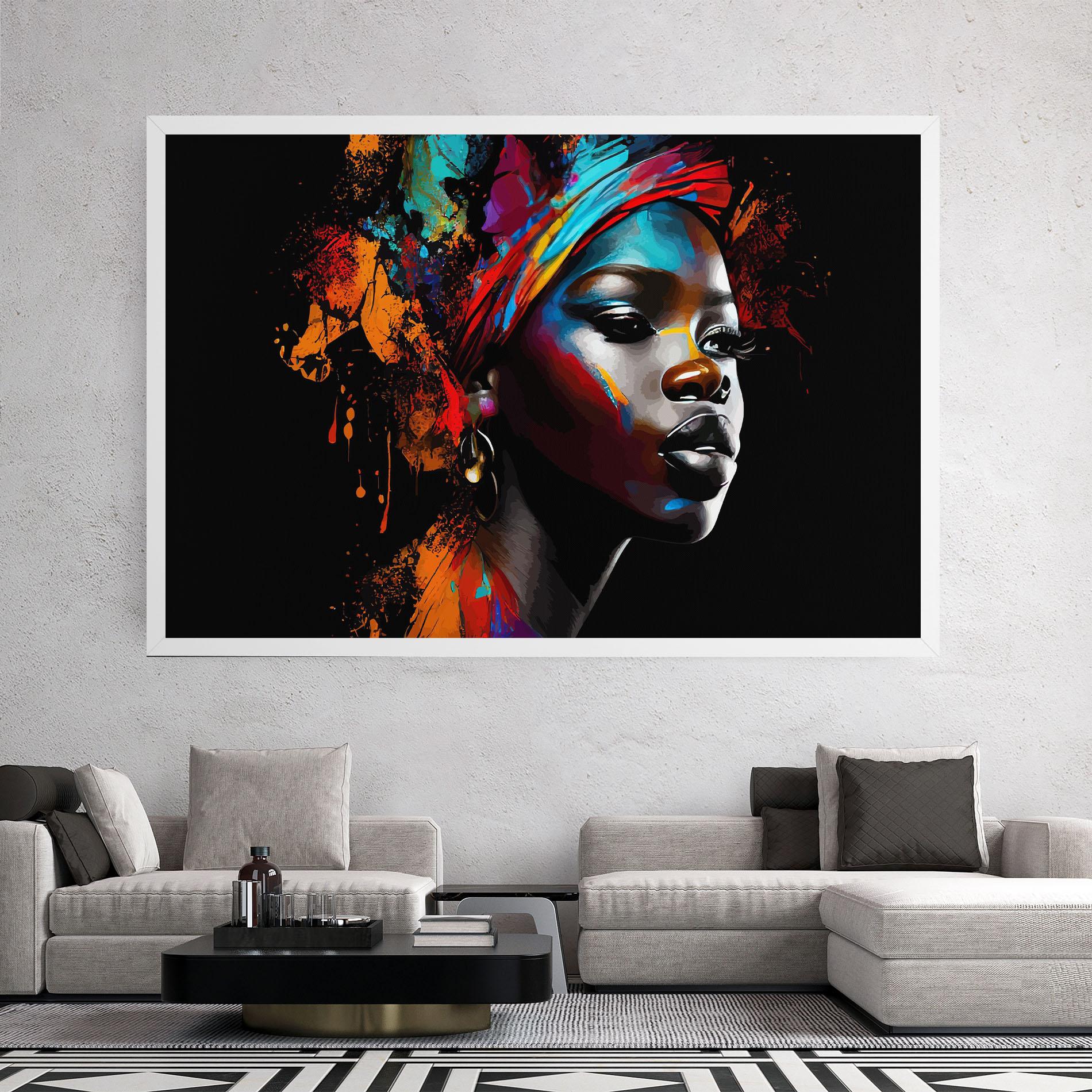 Картина на платно Pretty African Art Splash mockup 2