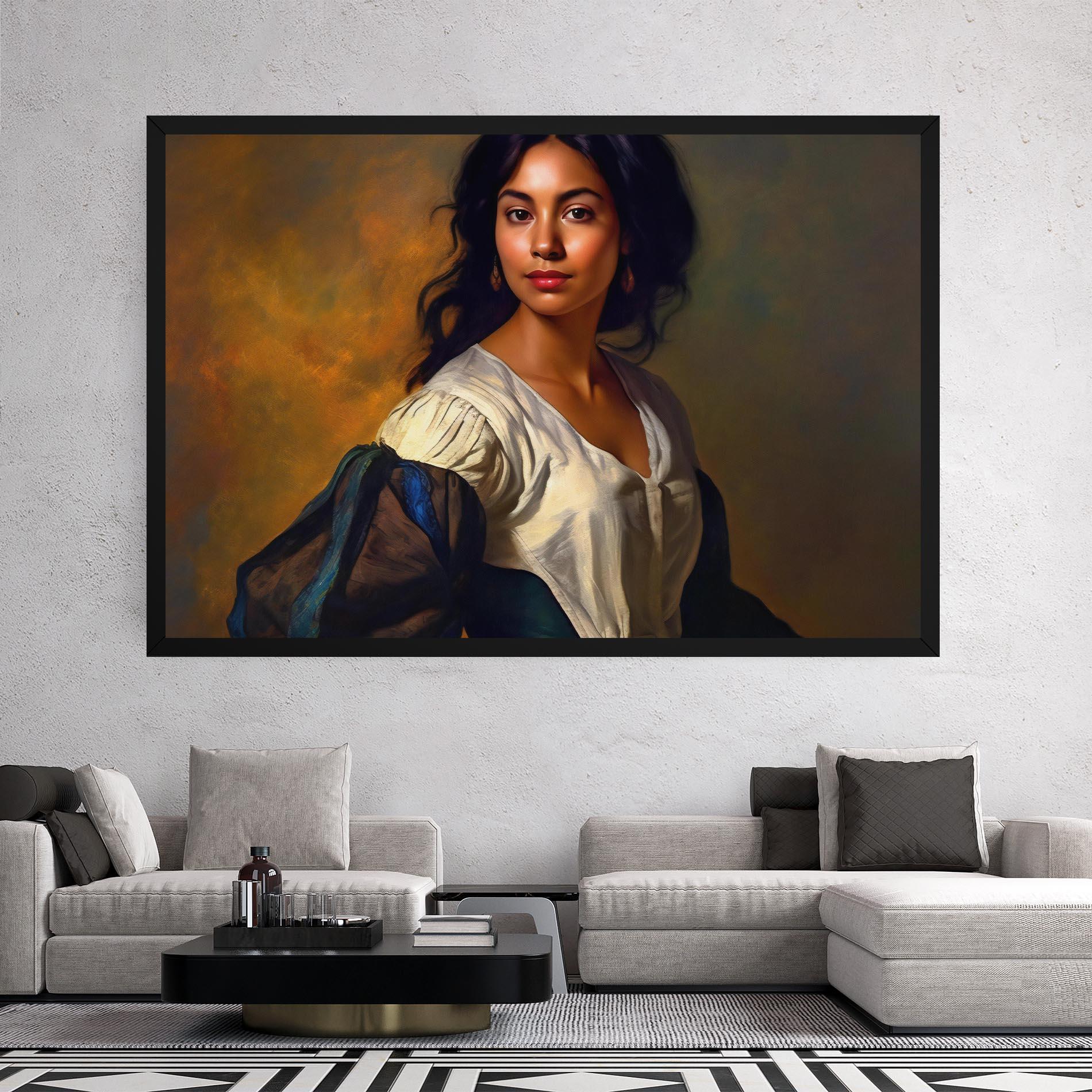 Картина на платно Beautiful Brunette Art mockup 2