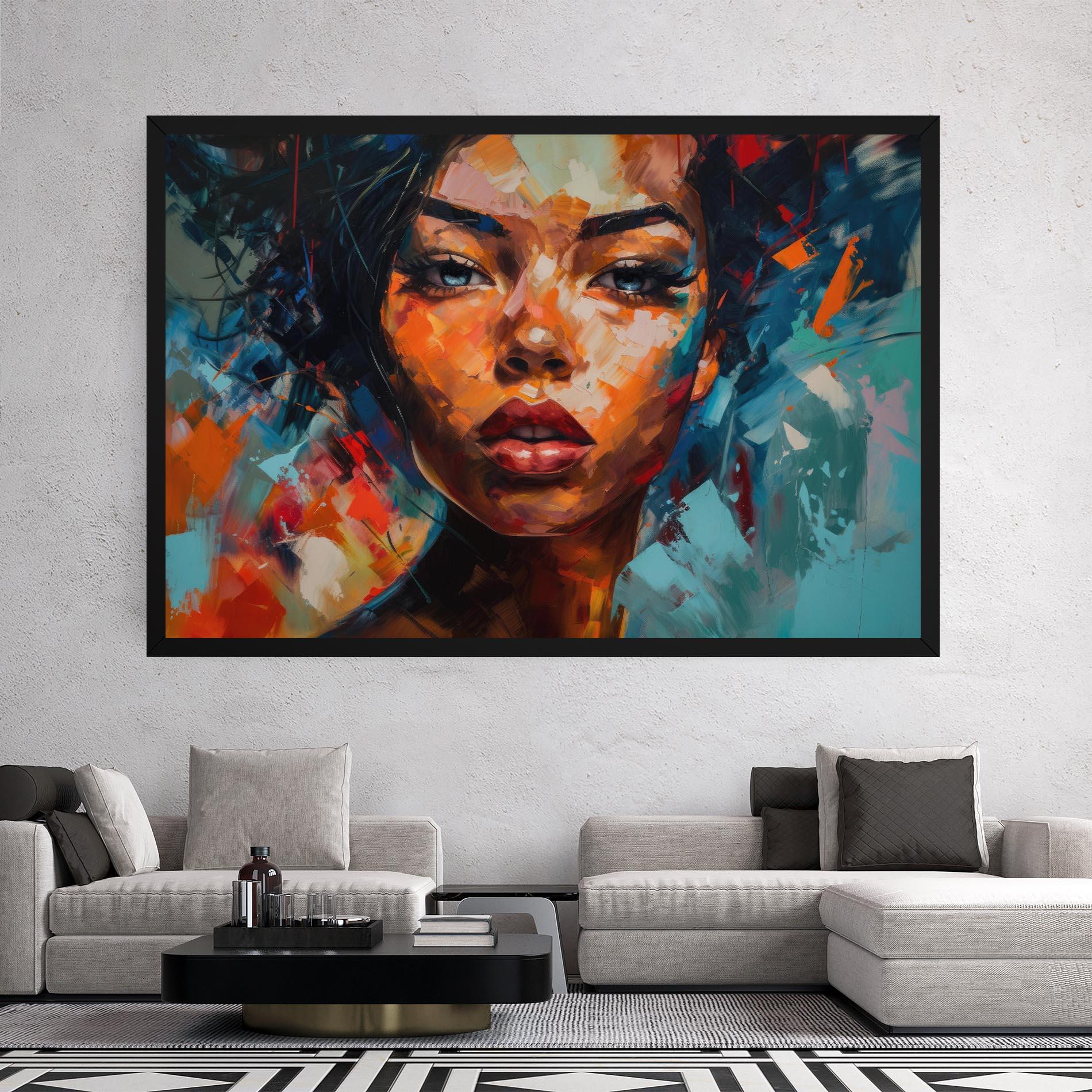 Картина на платно Intense Fiery Portrait mockup 2