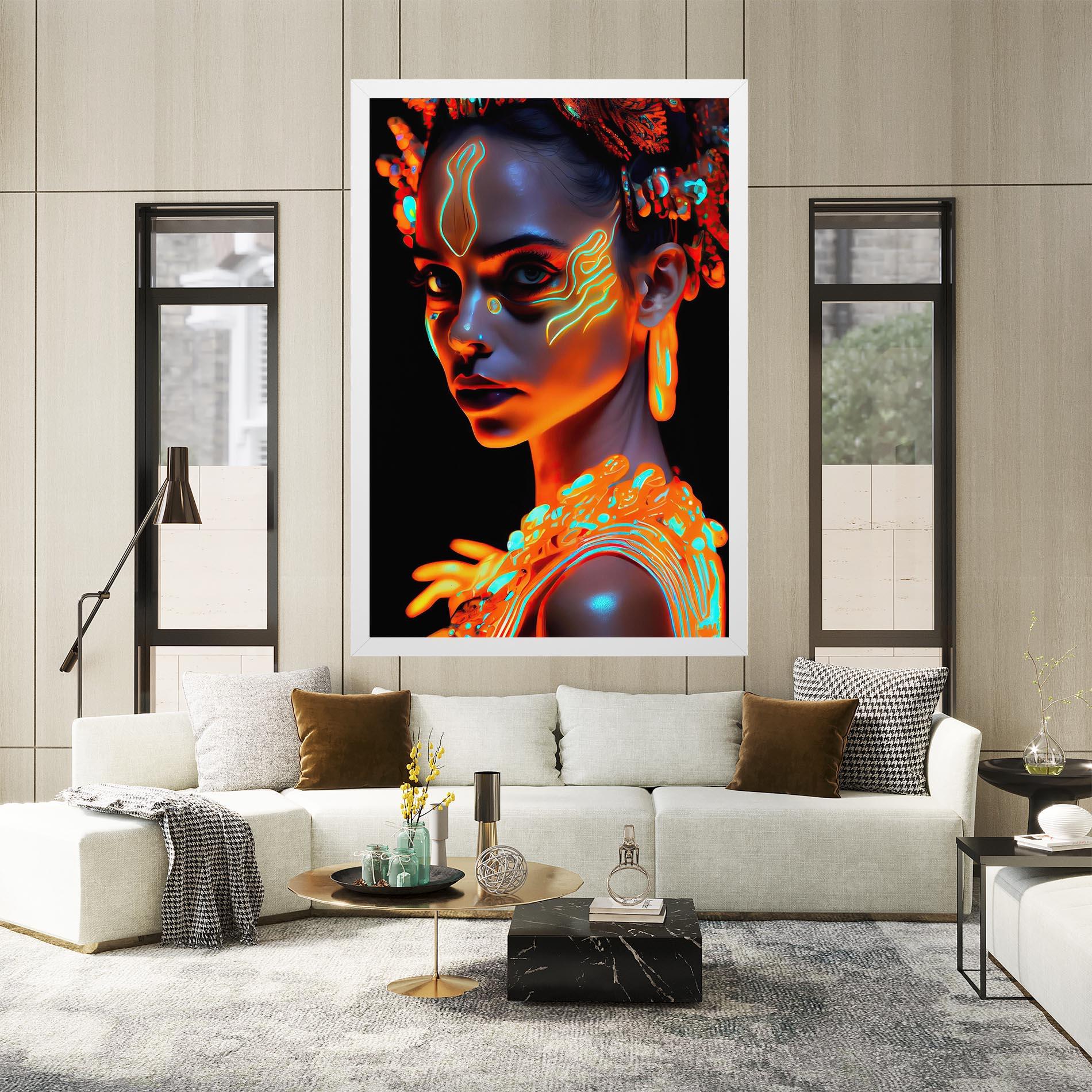 Картина на платно Glowing Face Paint mockup 2