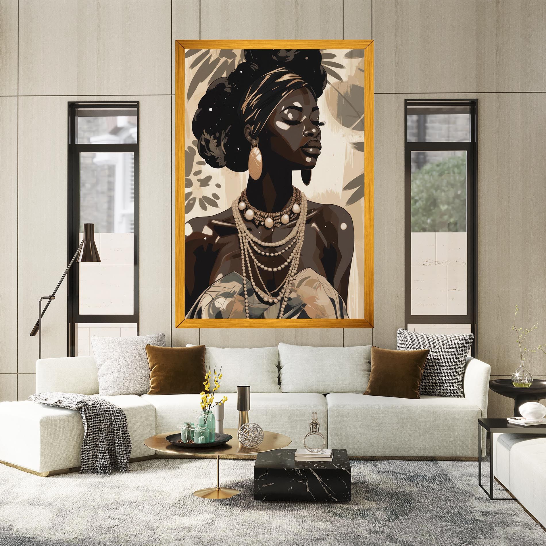 African Woman On Cream mockup 2