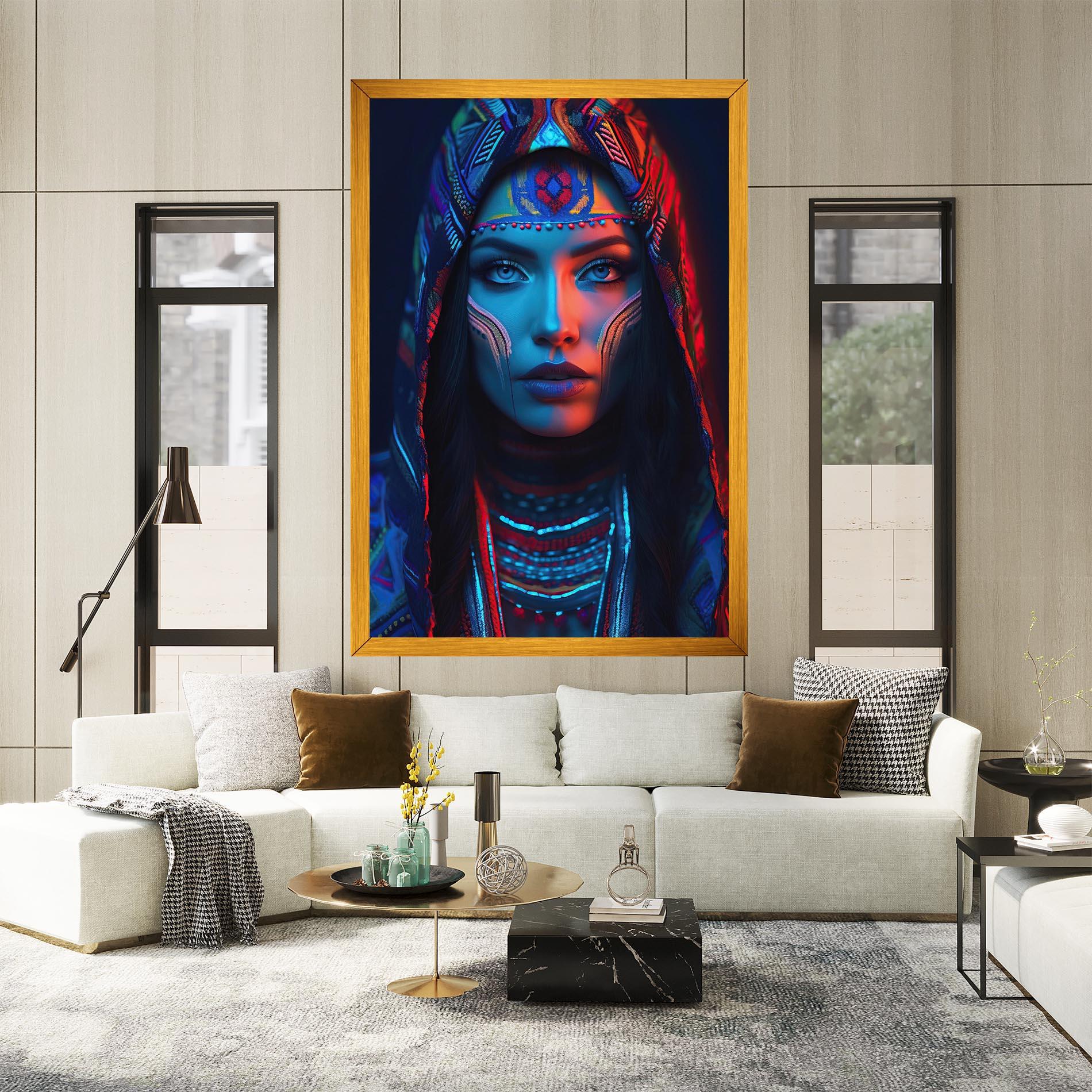 Картина на платно Blue Red Light Hood mockup 2