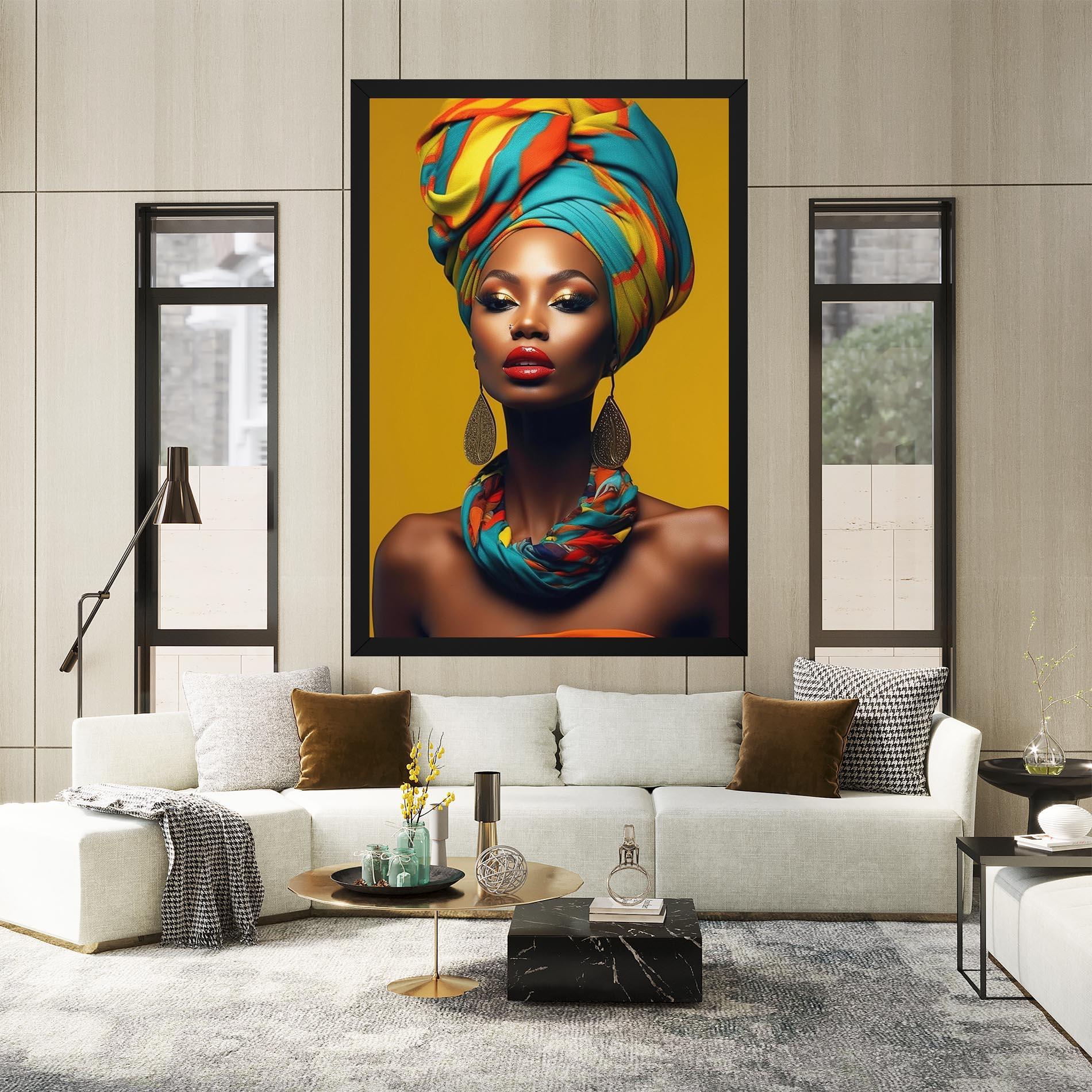 Картина на платно African Yellow Portrait mockup 2