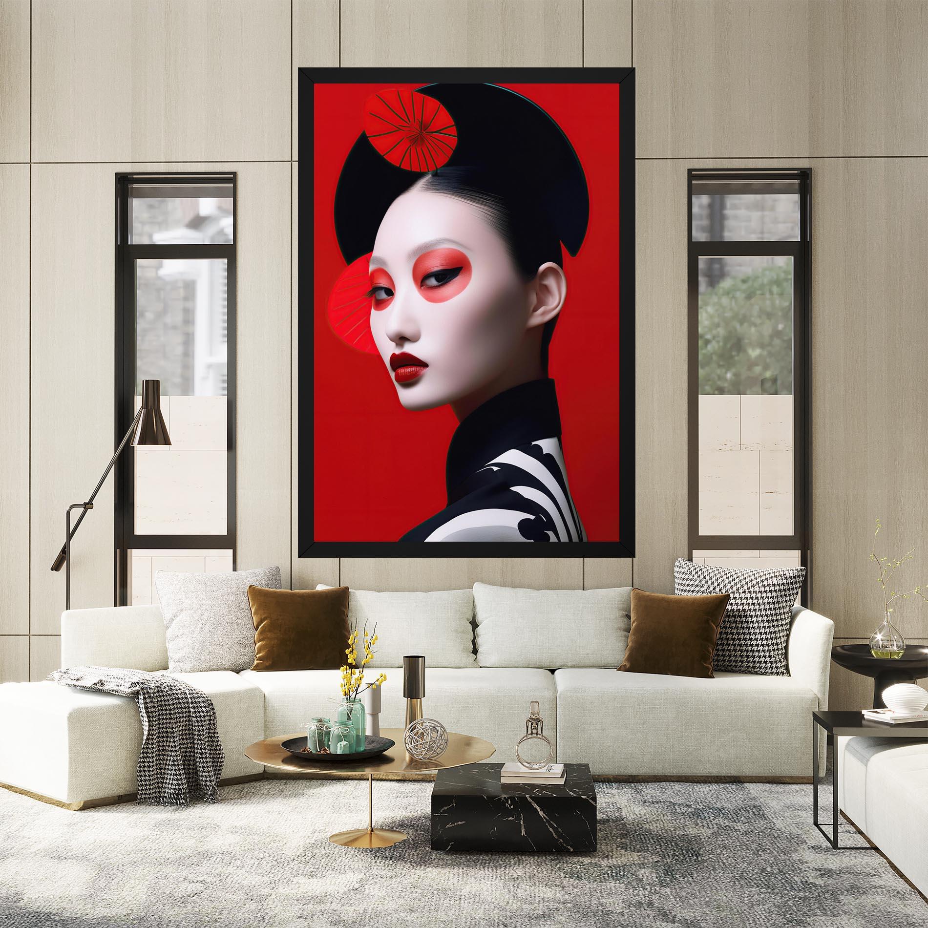 Картина на платно Asiatic Red Makeup mockup 2