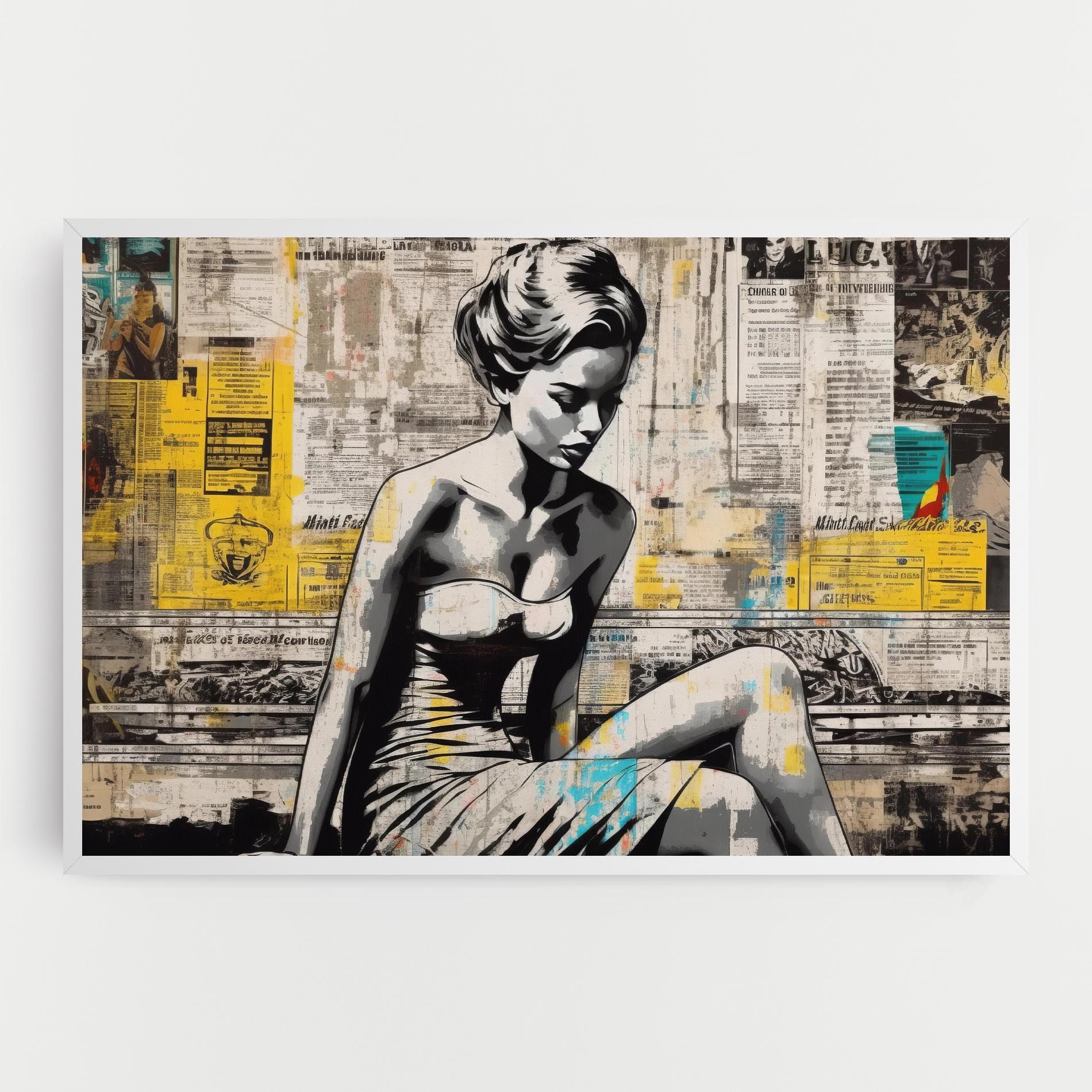 Newspaper Painting Girl mockup 0