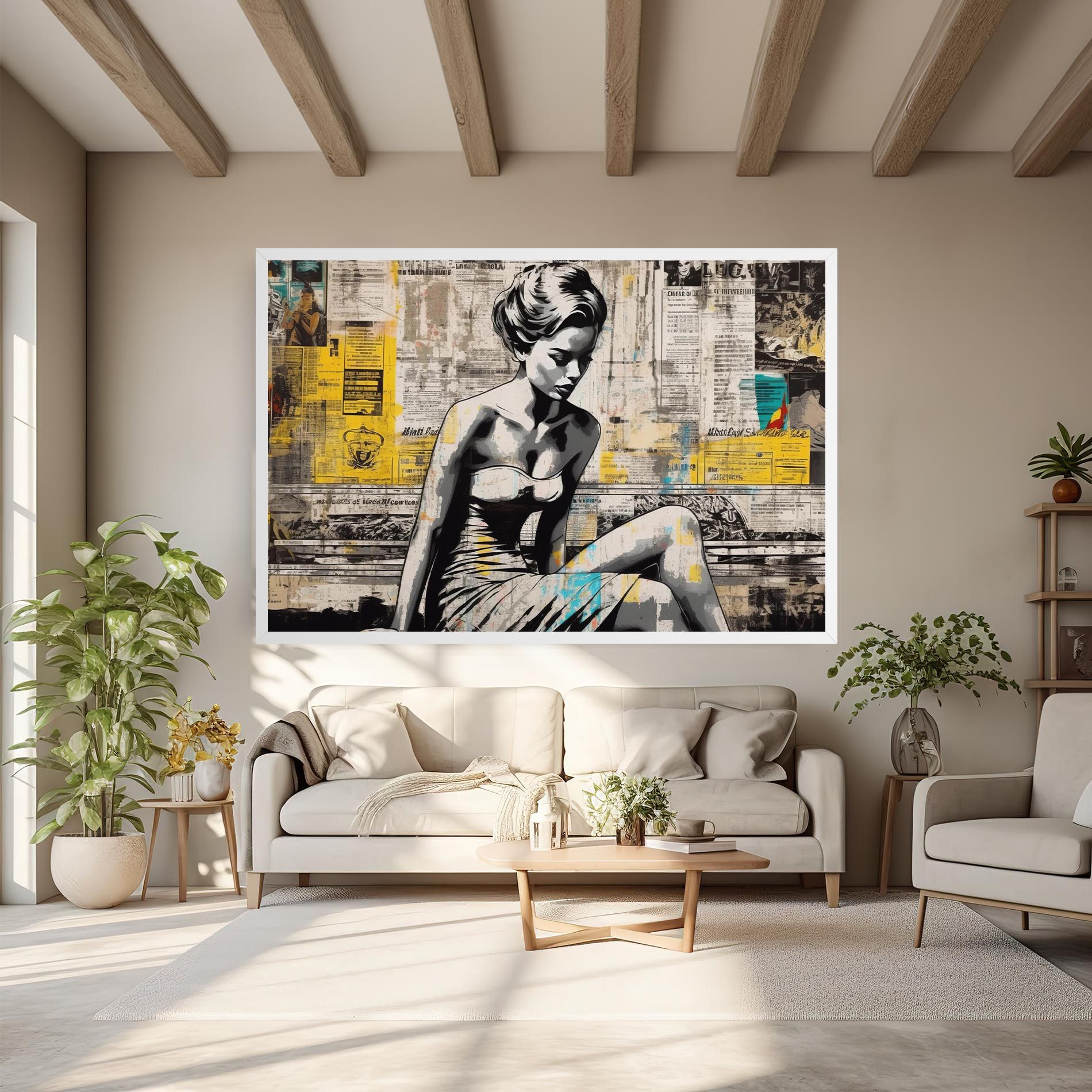 Newspaper Painting Girl mockup 6