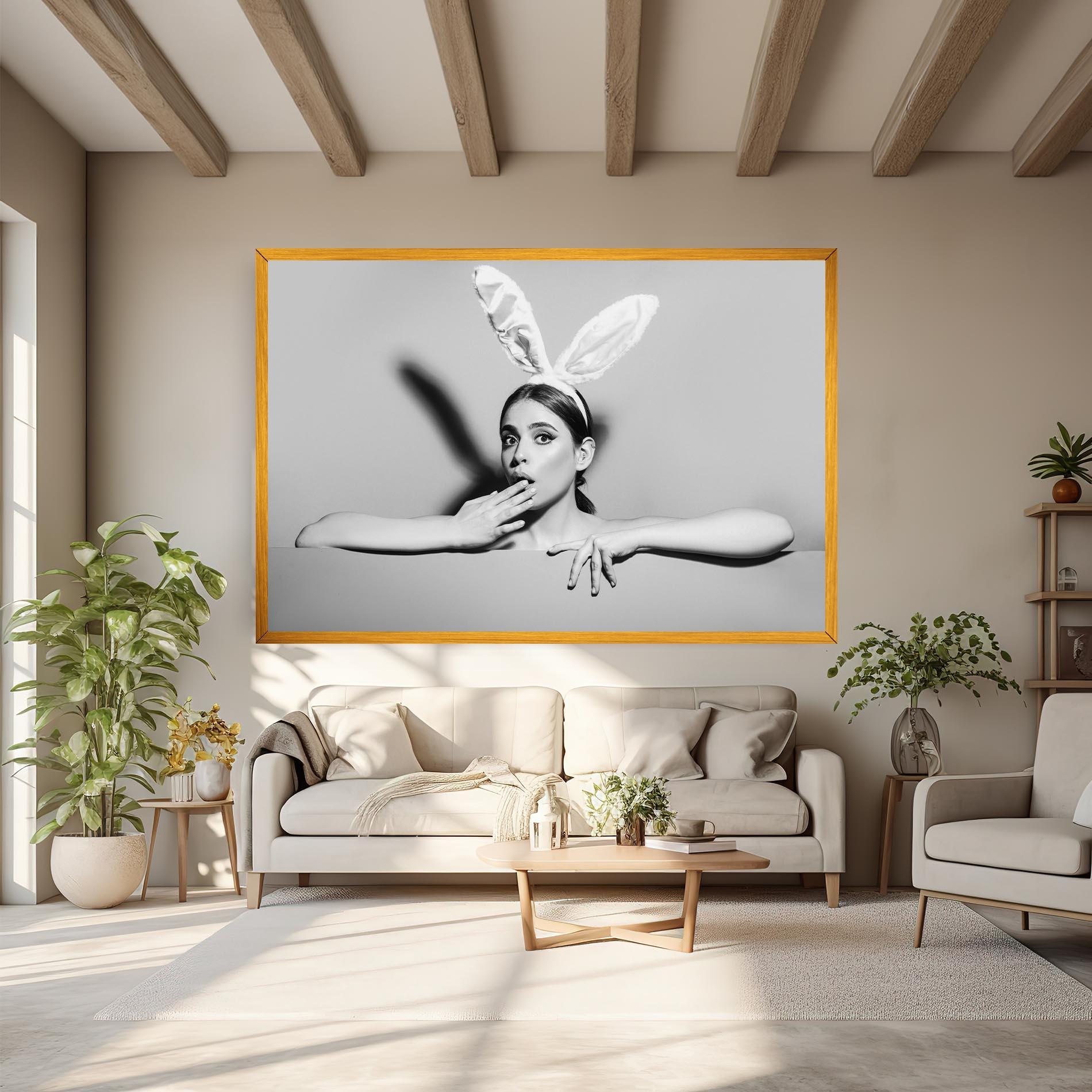 Картина на платно Bunny Ears Peeking mockup 6