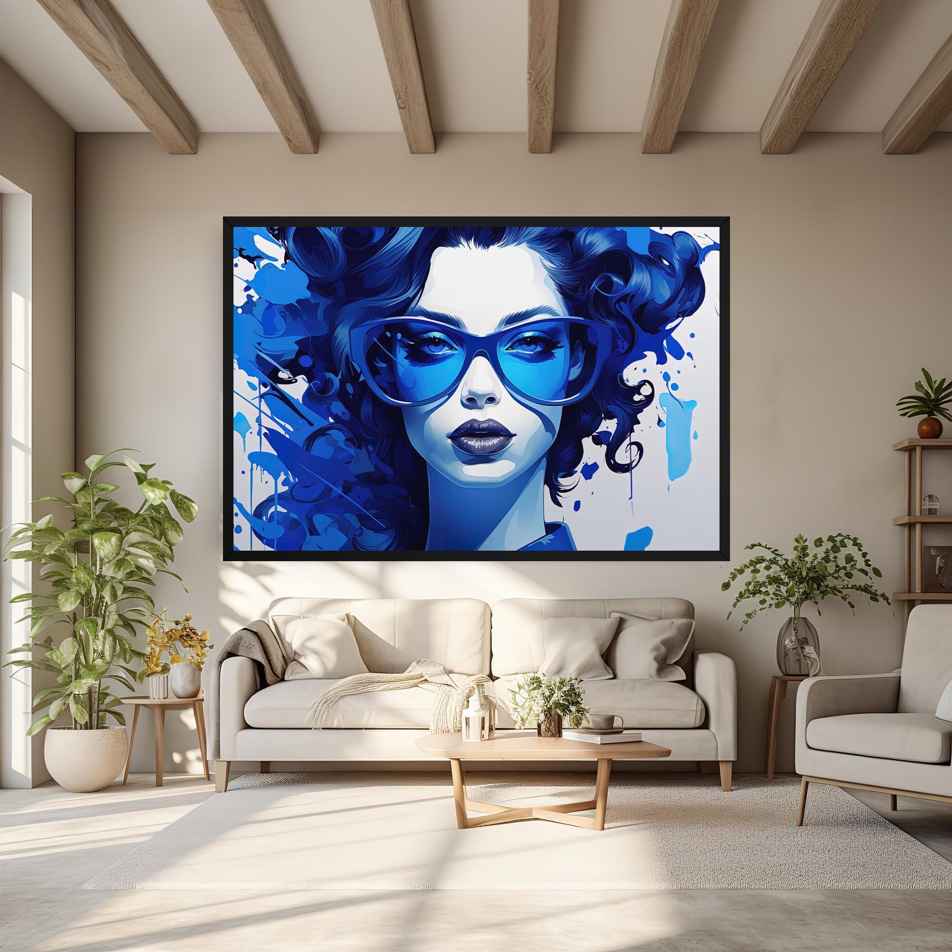Картина на платно Big Blue Glasses mockup 6