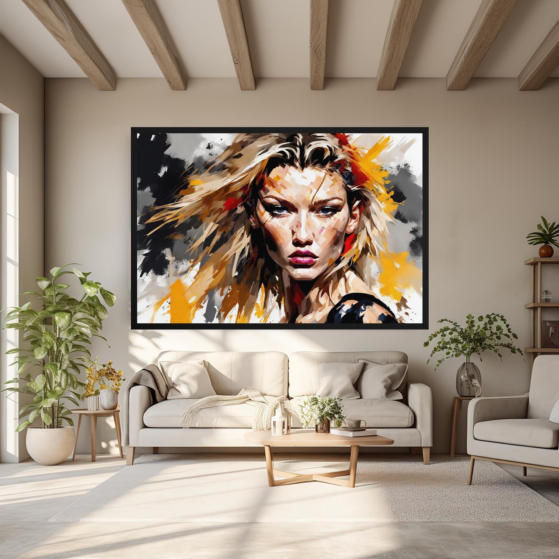 Картина на платно Blond Hair Splash mockup 6