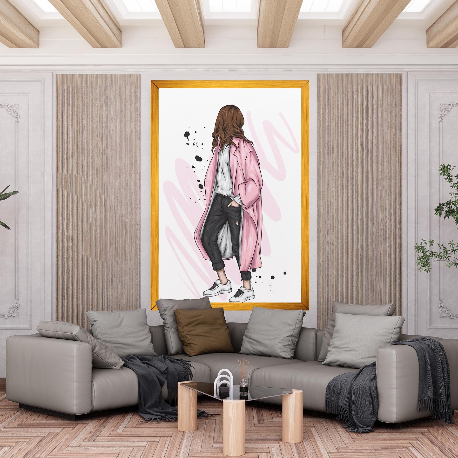 Pink Coat Woman mockup 6
