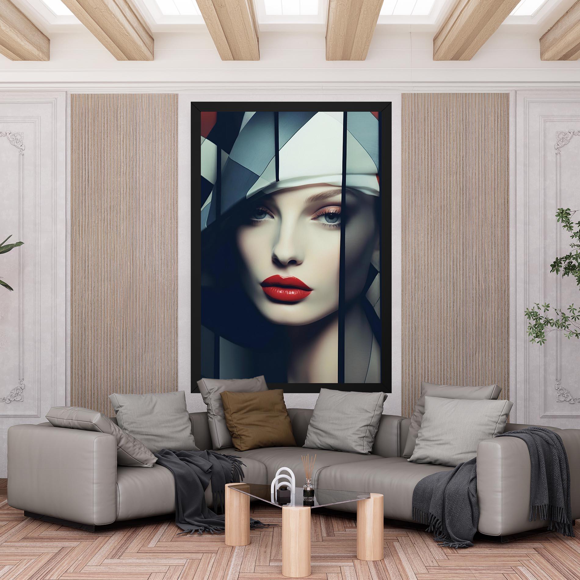 Картина на платно Big Juicy Lips Woman mockup 6