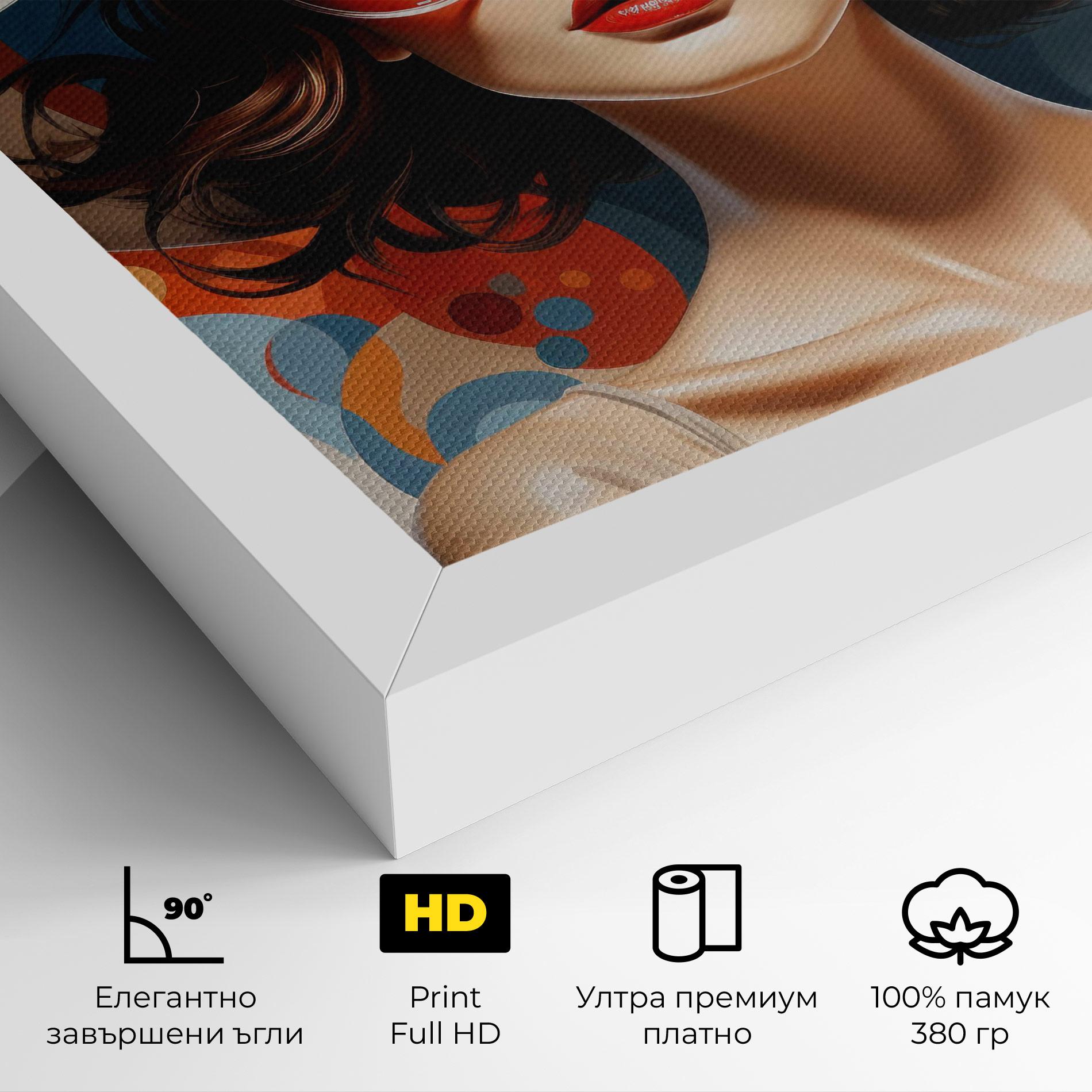 Картина на платно Big Glasses Woman mockup 4