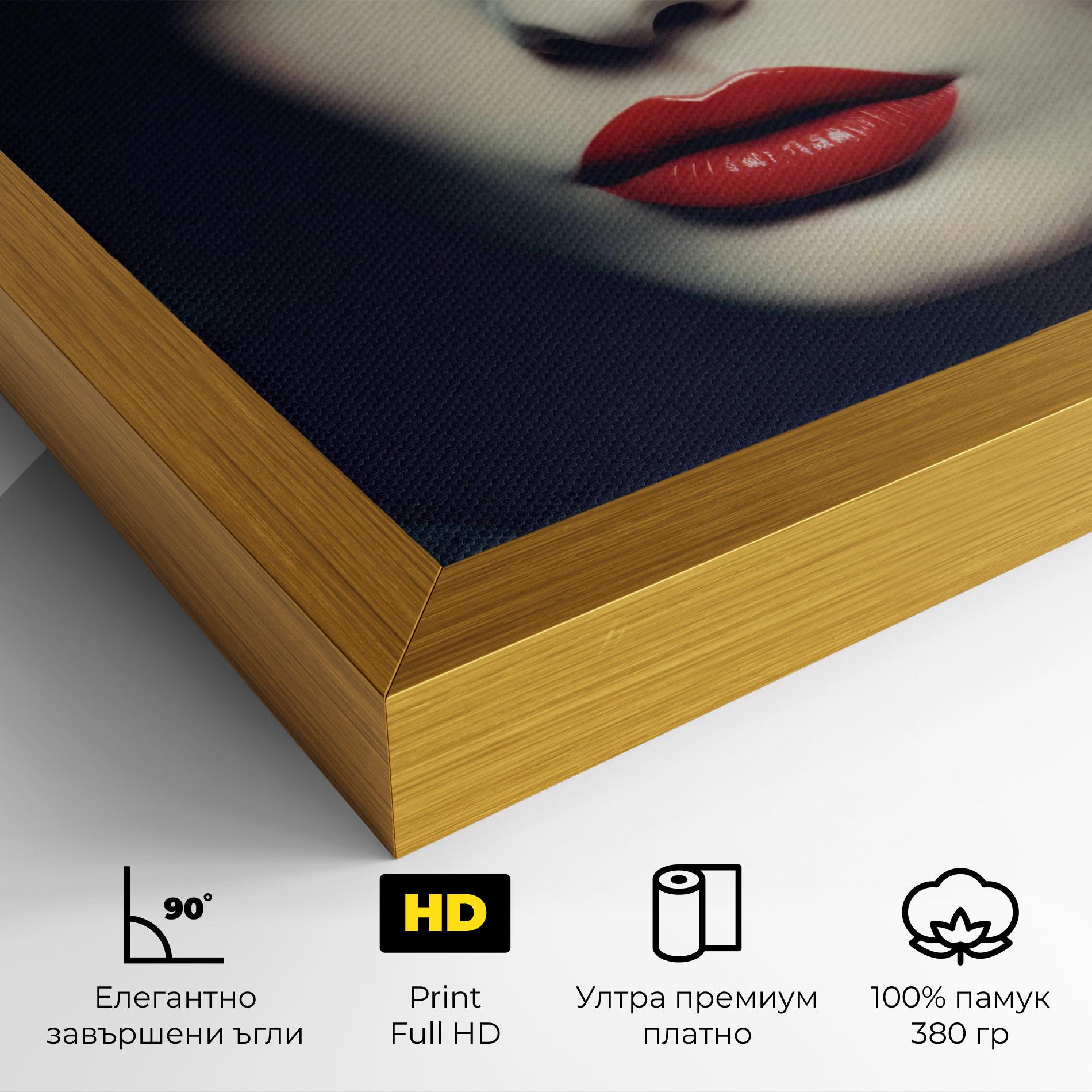 Картина на платно Big Juicy Lips Woman mockup 4