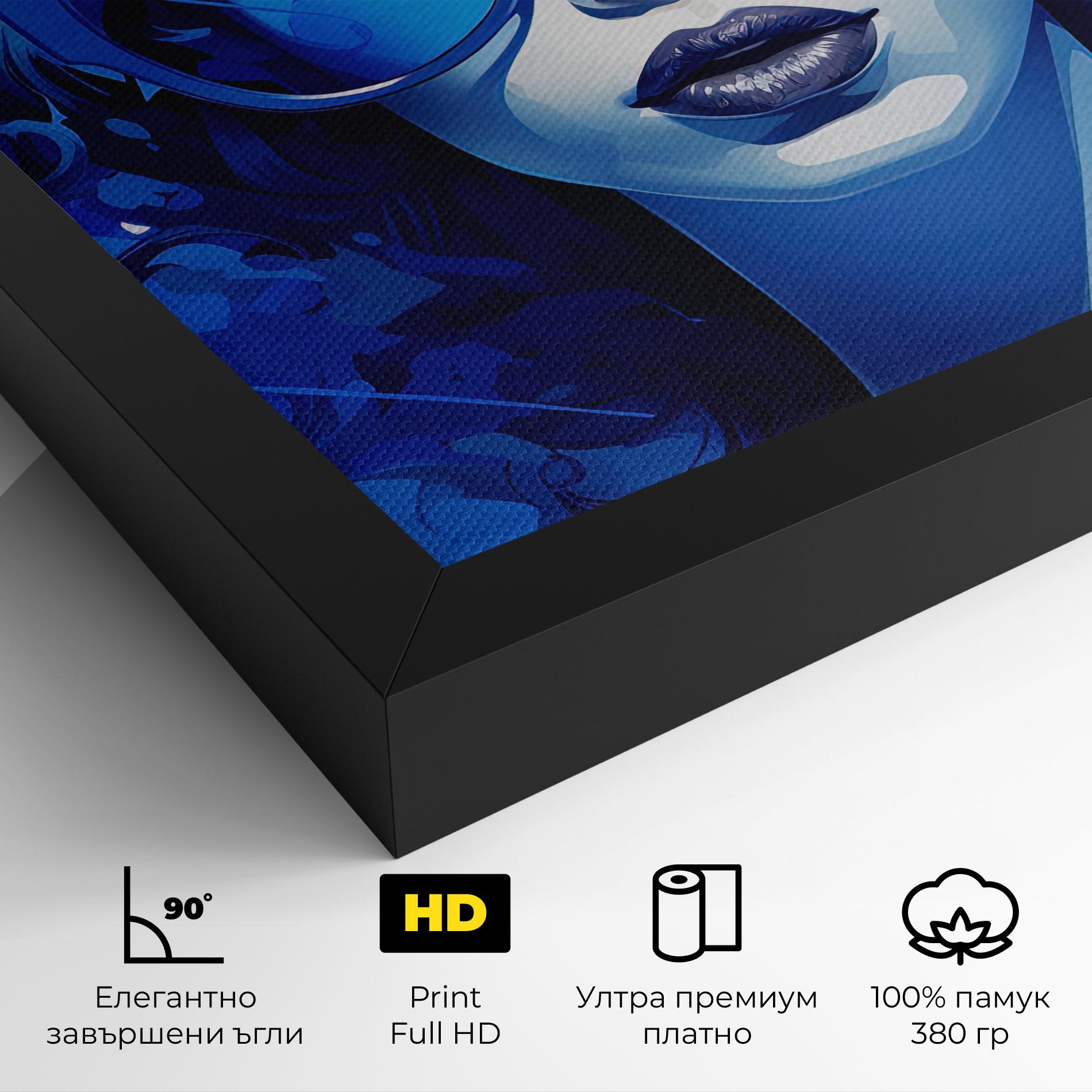 Картина на платно Big Blue Glasses mockup 4