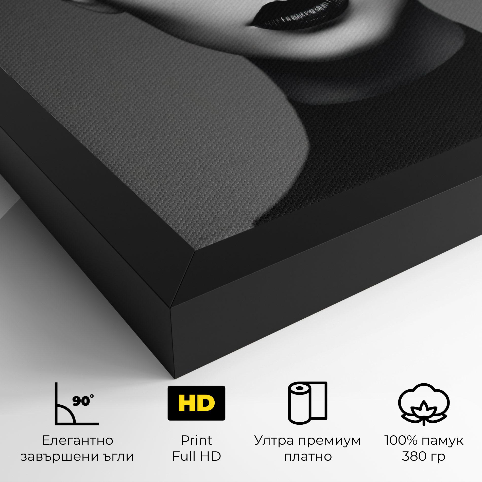 Картина на платно Black Lines On Face mockup 4