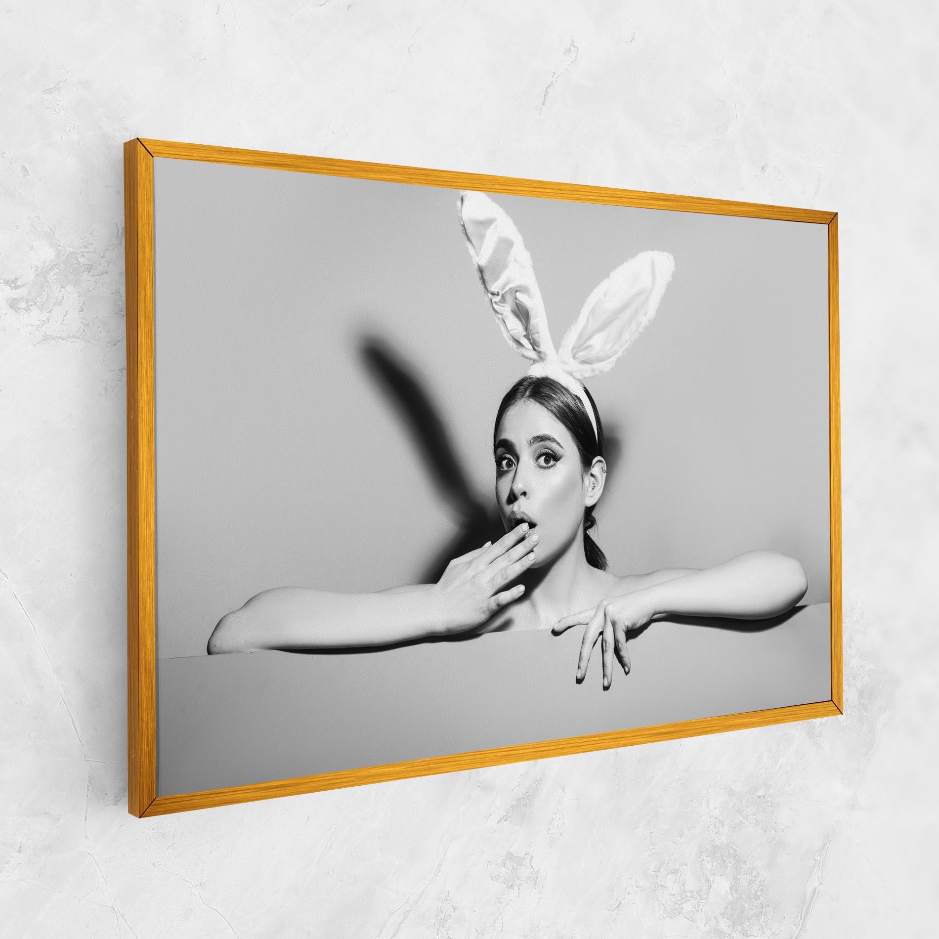 Картина на платно Bunny Ears Peeking mockup 1