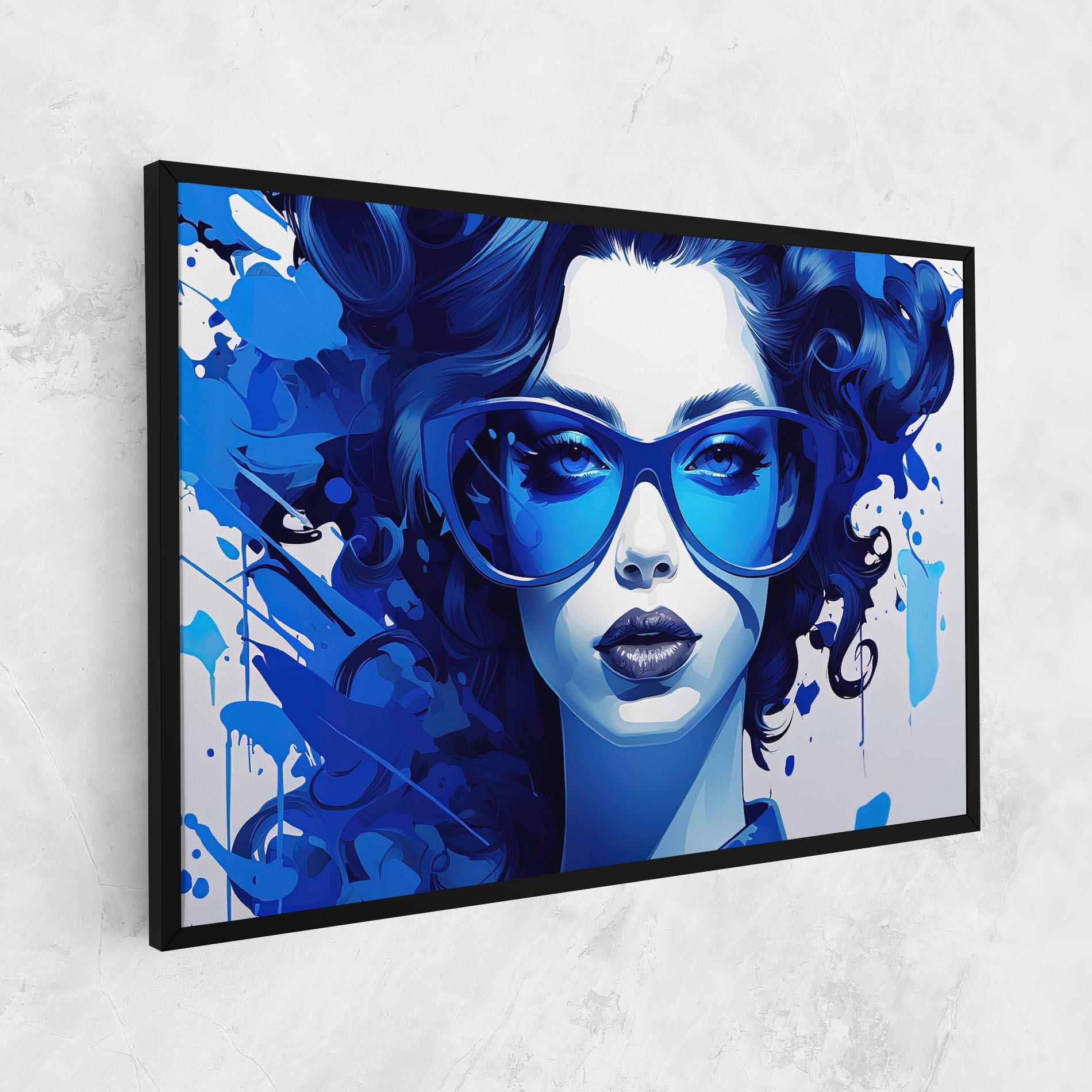 Картина на платно Big Blue Glasses mockup 1