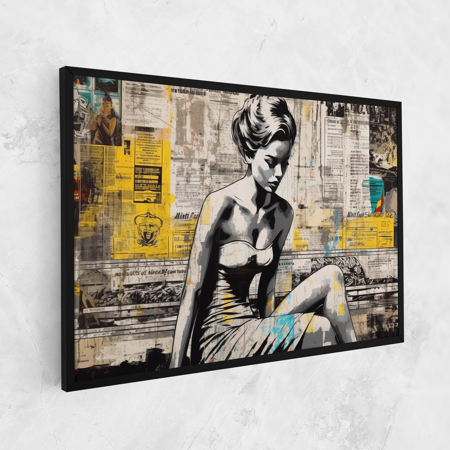 Newspaper Painting Girl mockup 1