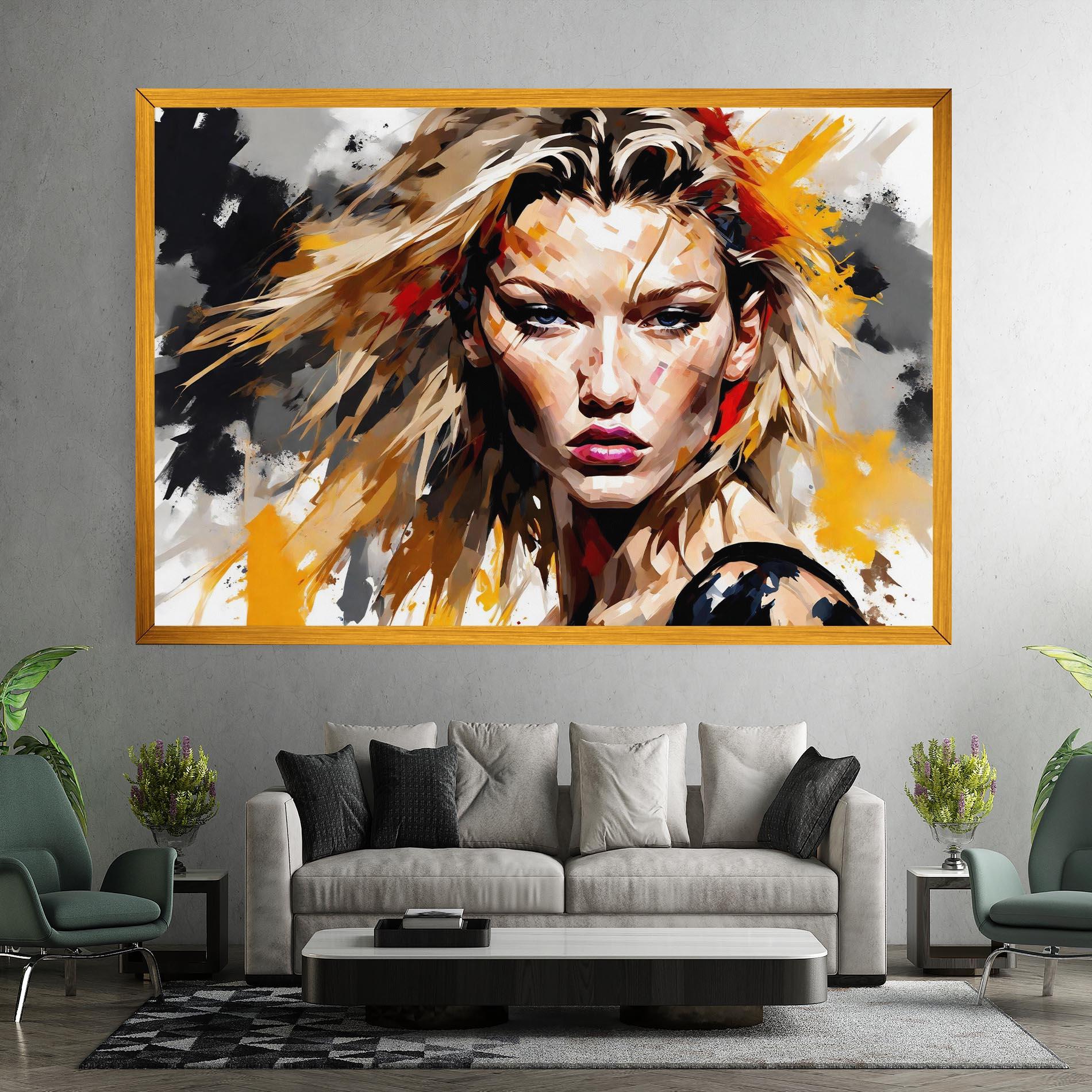 Картина на платно Blond Hair Splash mockup 7