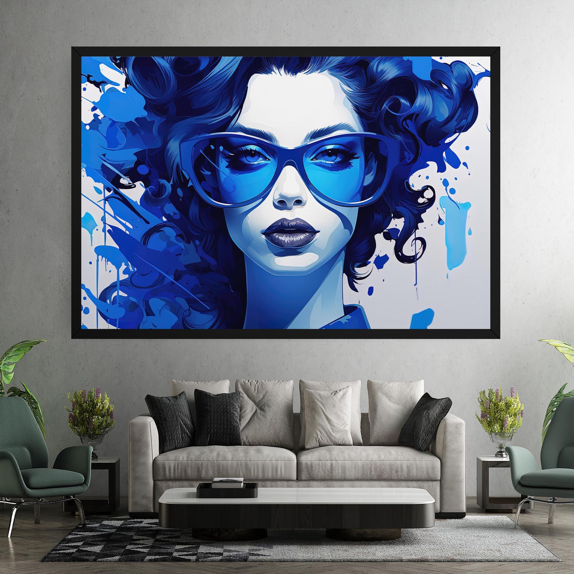 Картина на платно Big Blue Glasses mockup 7