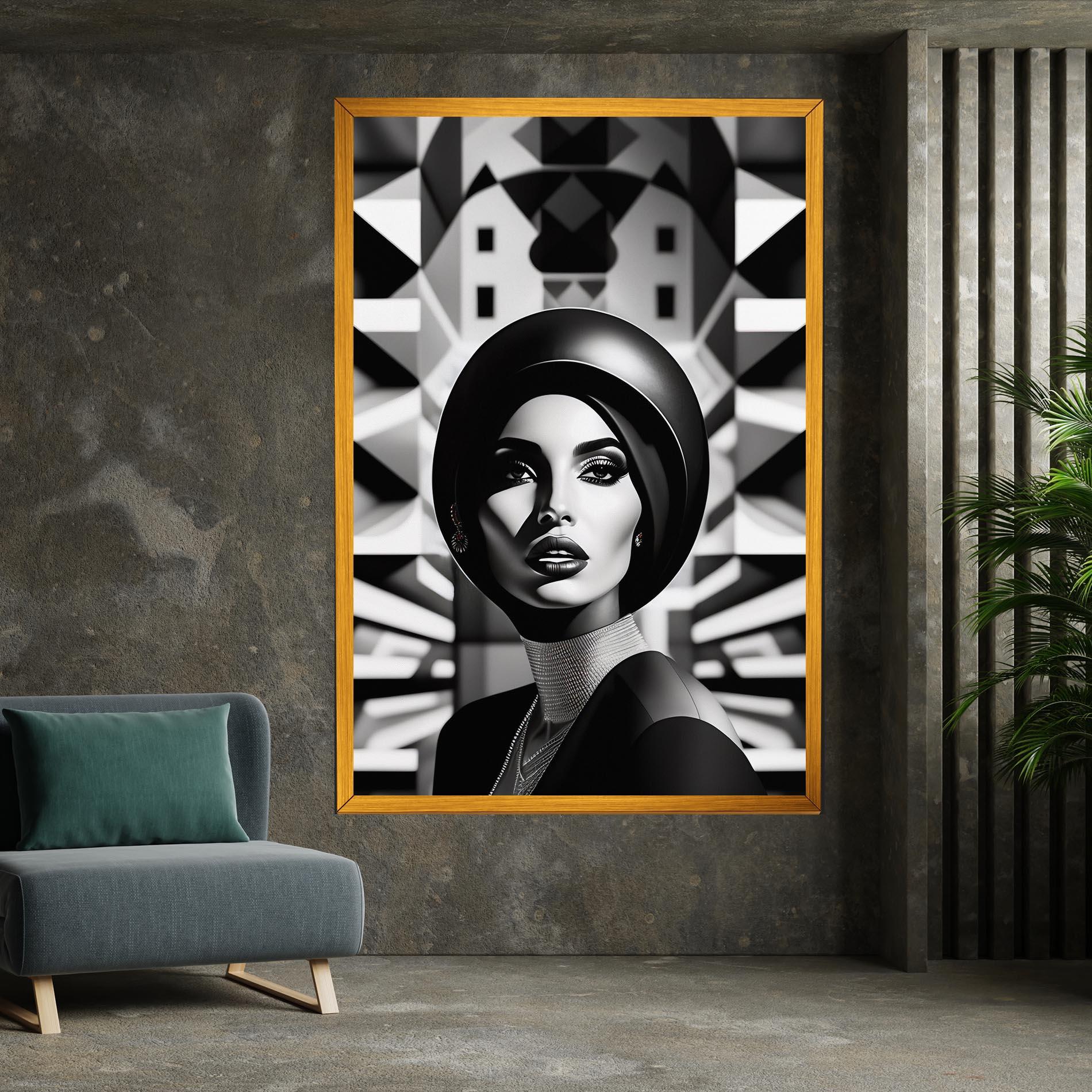 Картина на платно Big Black Hat mockup 7