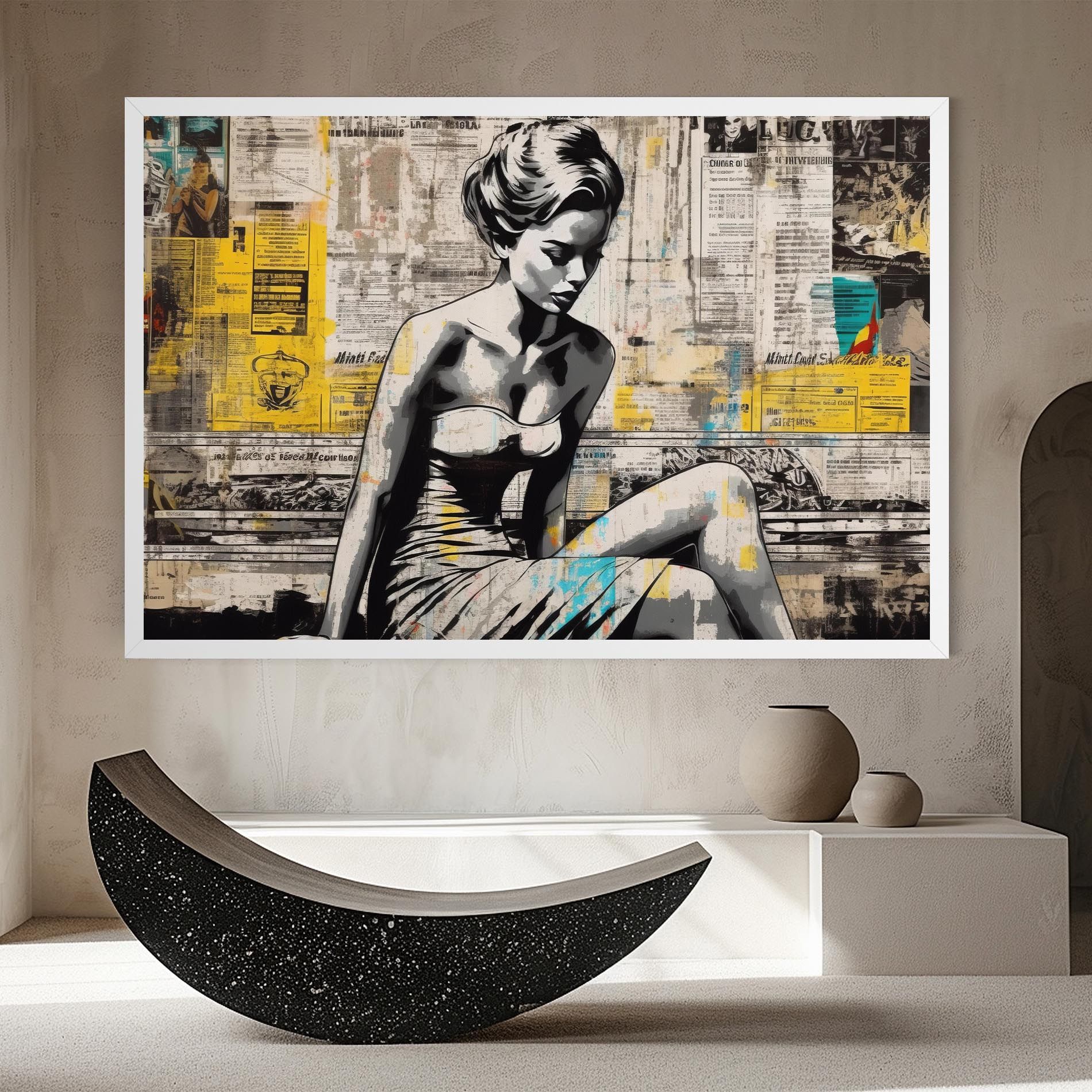 Newspaper Painting Girl mockup 8