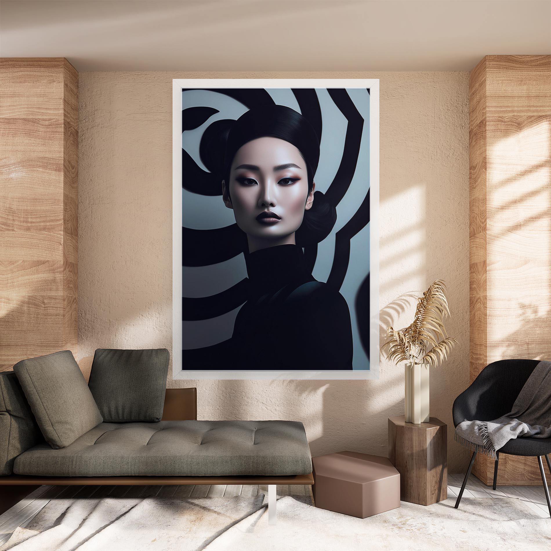 Картина на платно Asiatic Black Outfit mockup 8