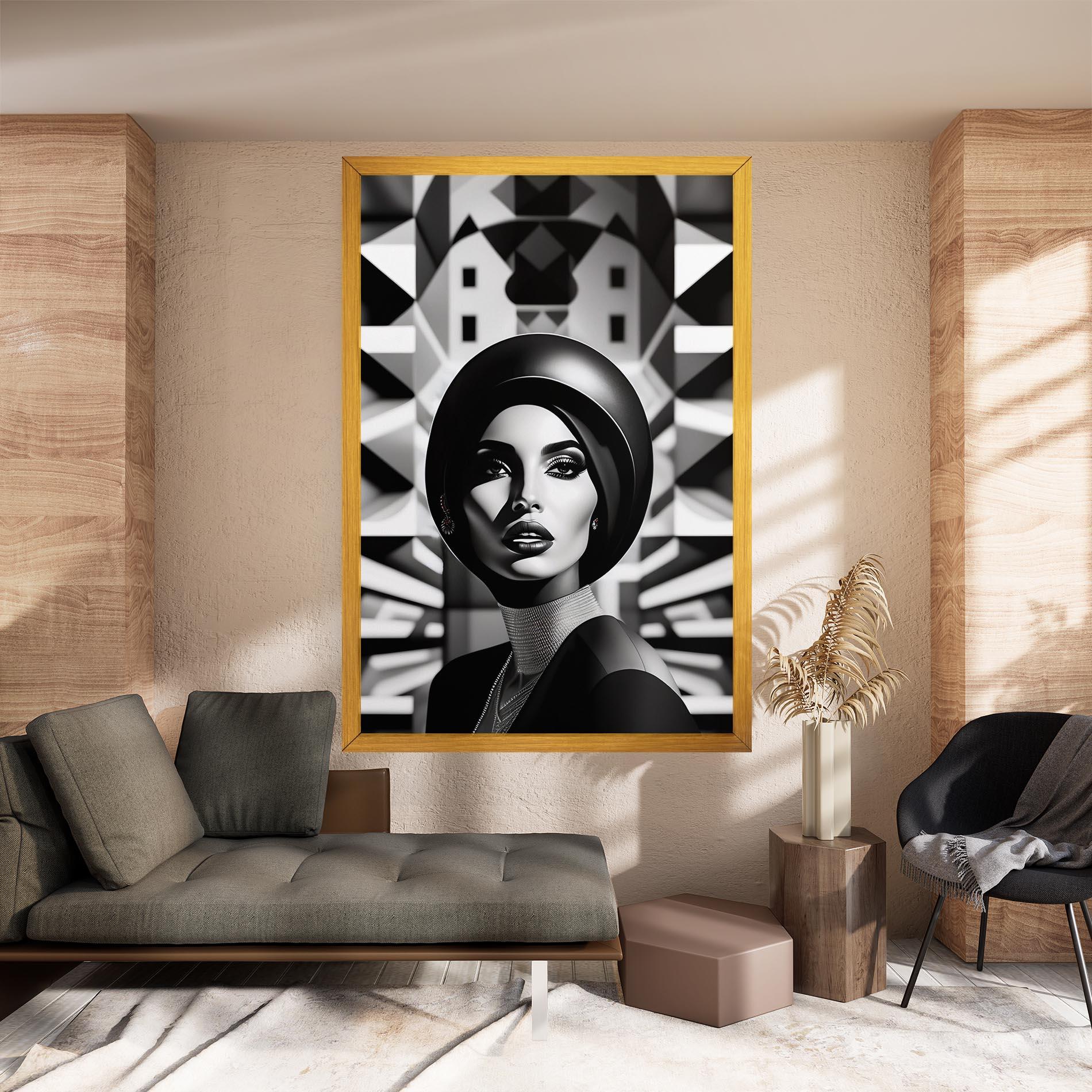 Картина на платно Big Black Hat mockup 8