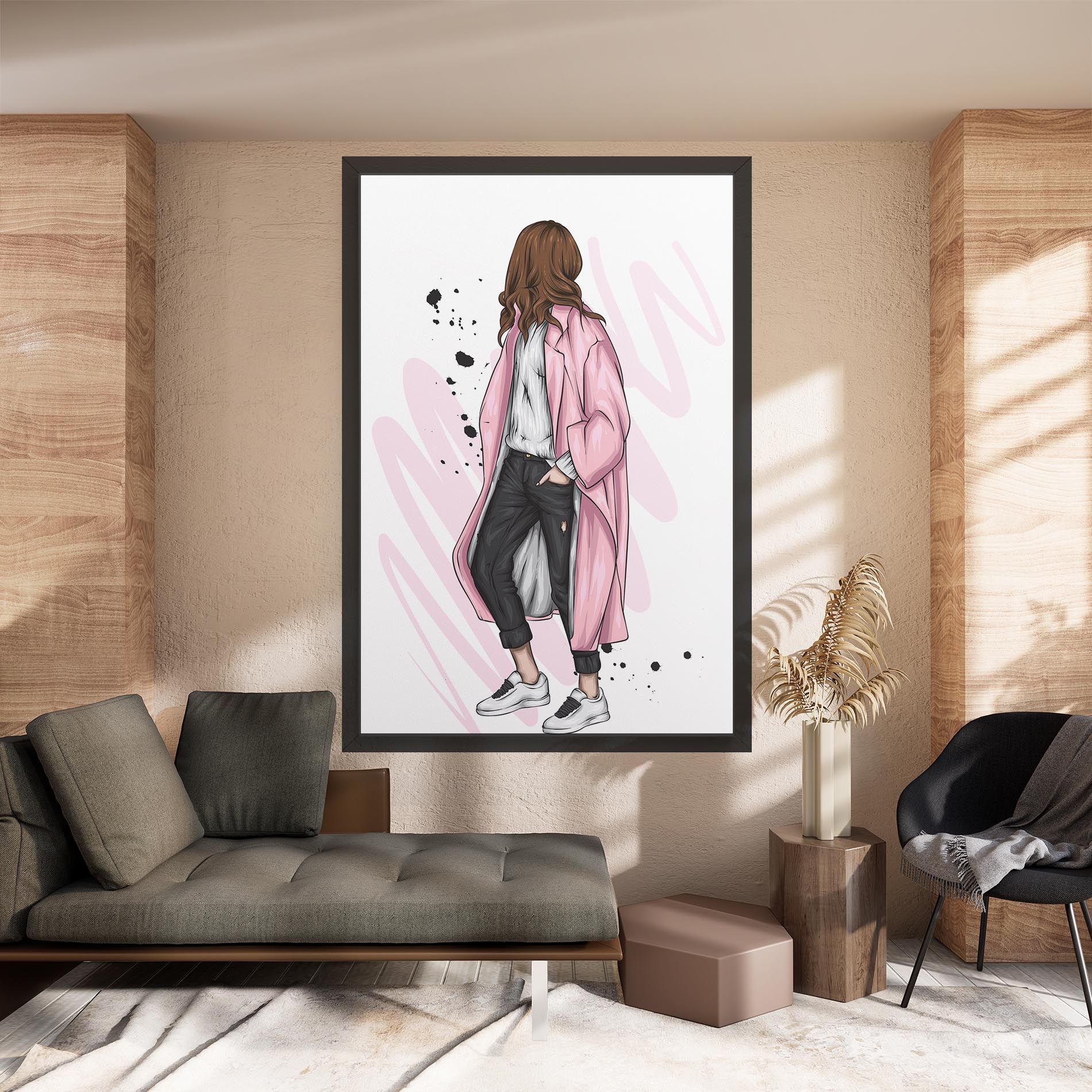 Pink Coat Woman mockup 8