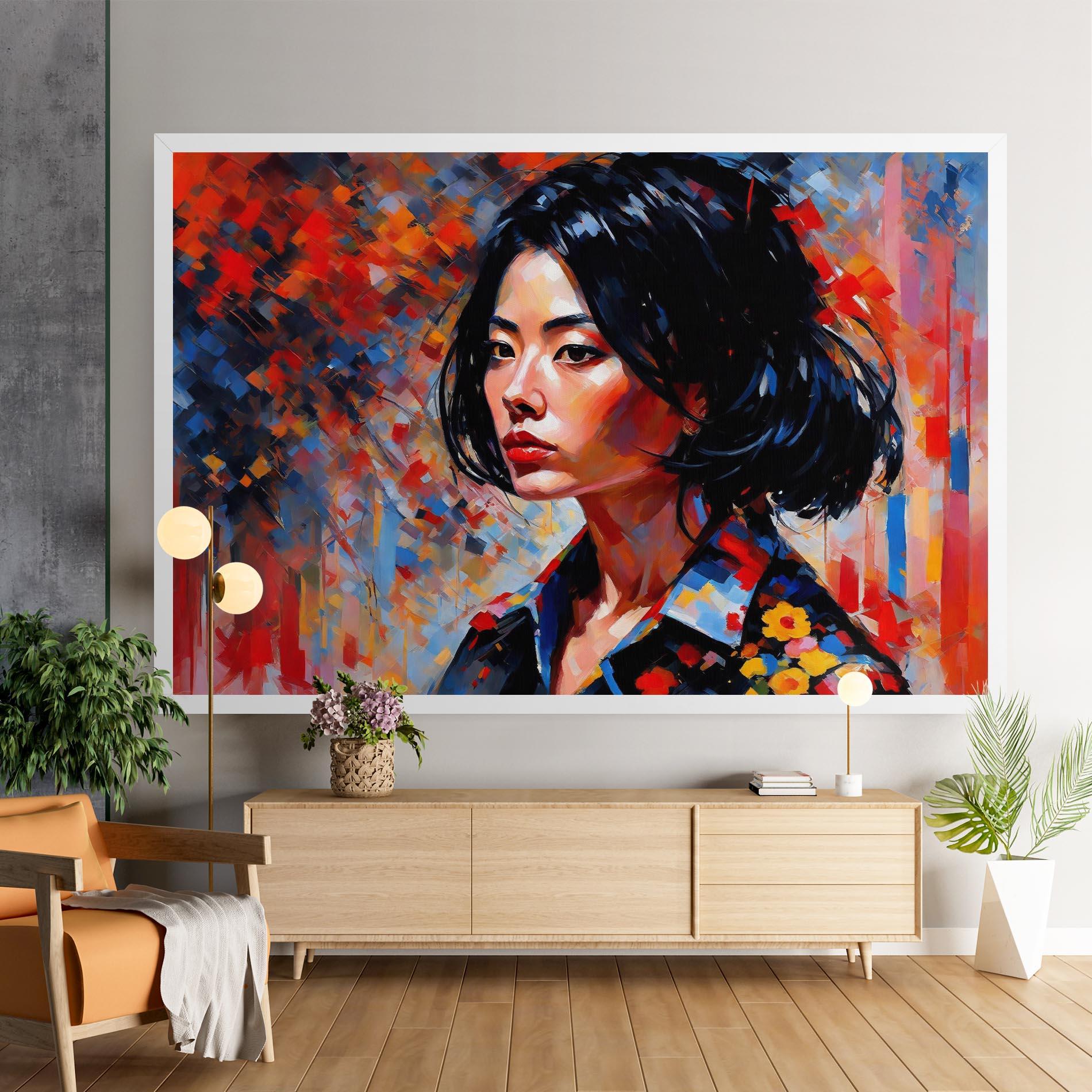 Картина на платно Beautiful Asian Woman mockup 9