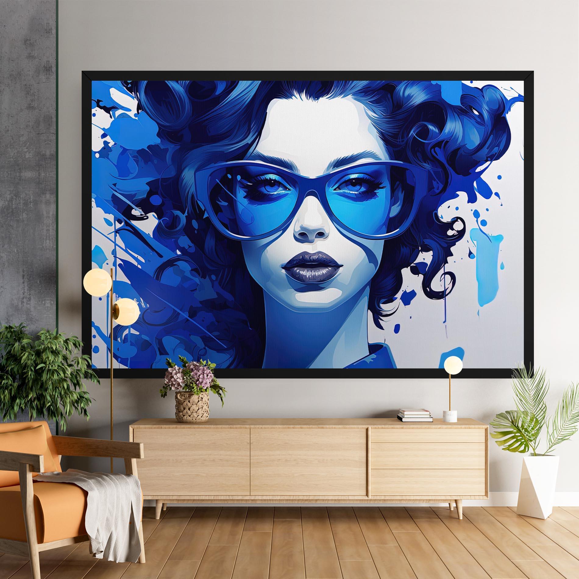 Картина на платно Big Blue Glasses mockup 9