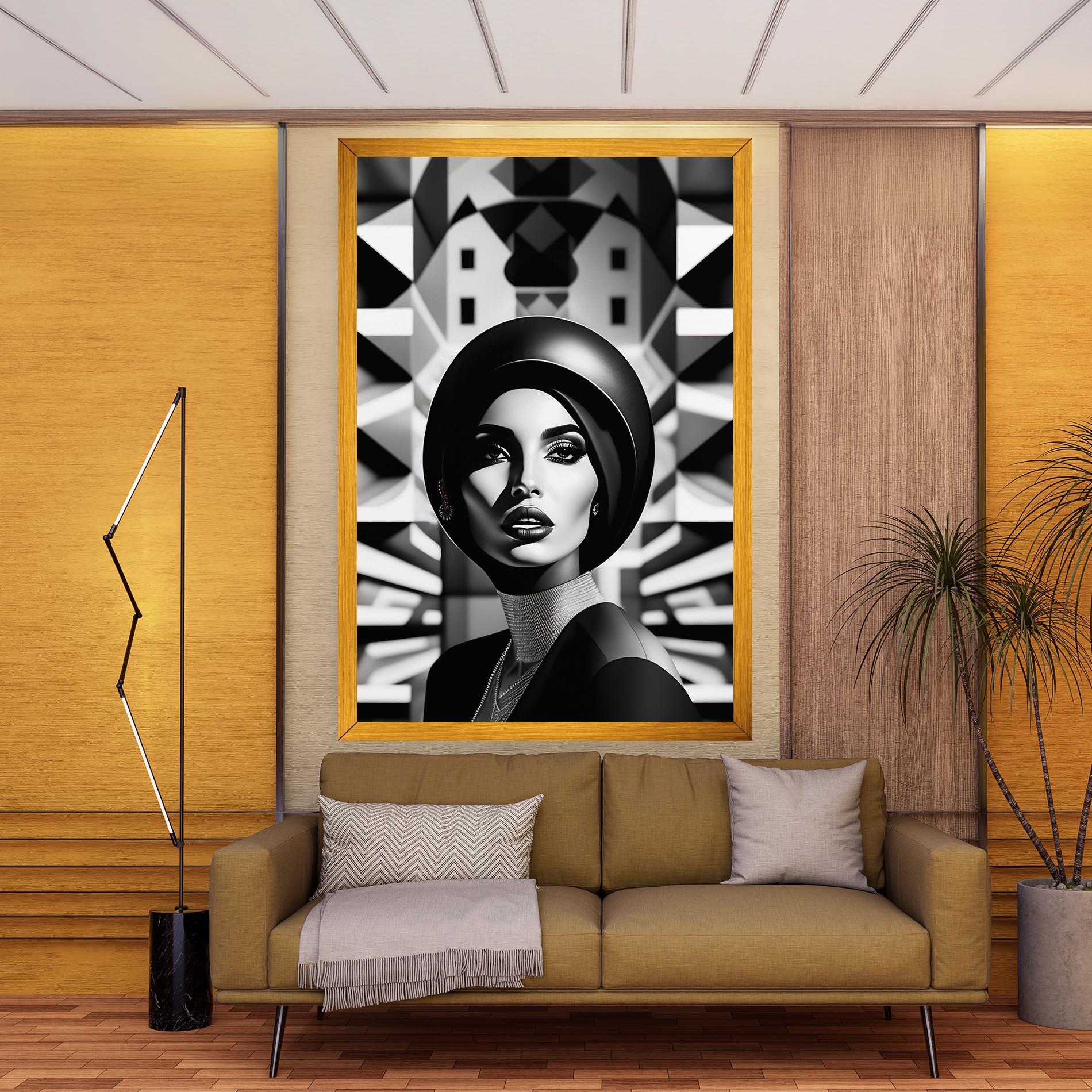 Картина на платно Big Black Hat mockup 9