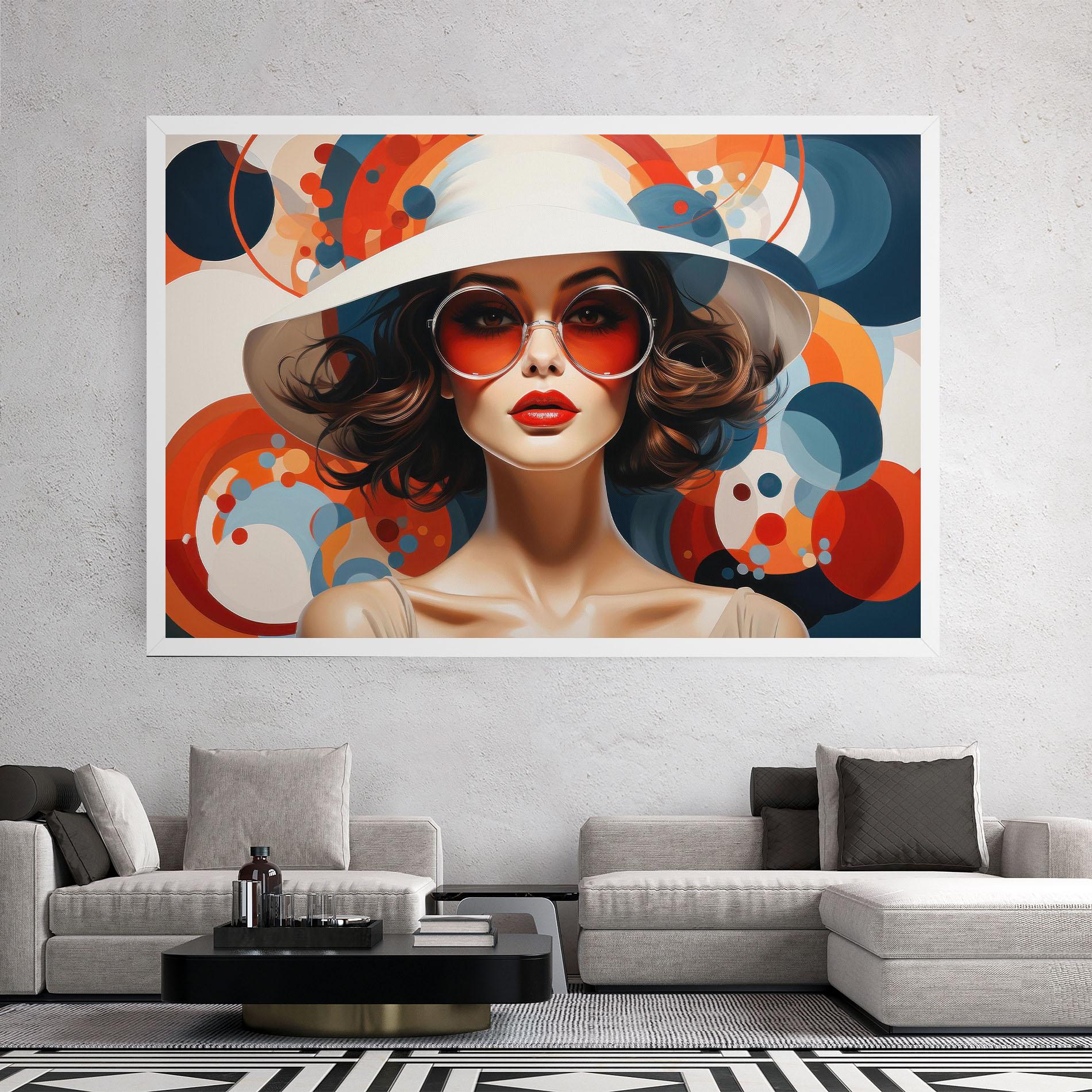 Картина на платно Big Glasses Woman mockup 2