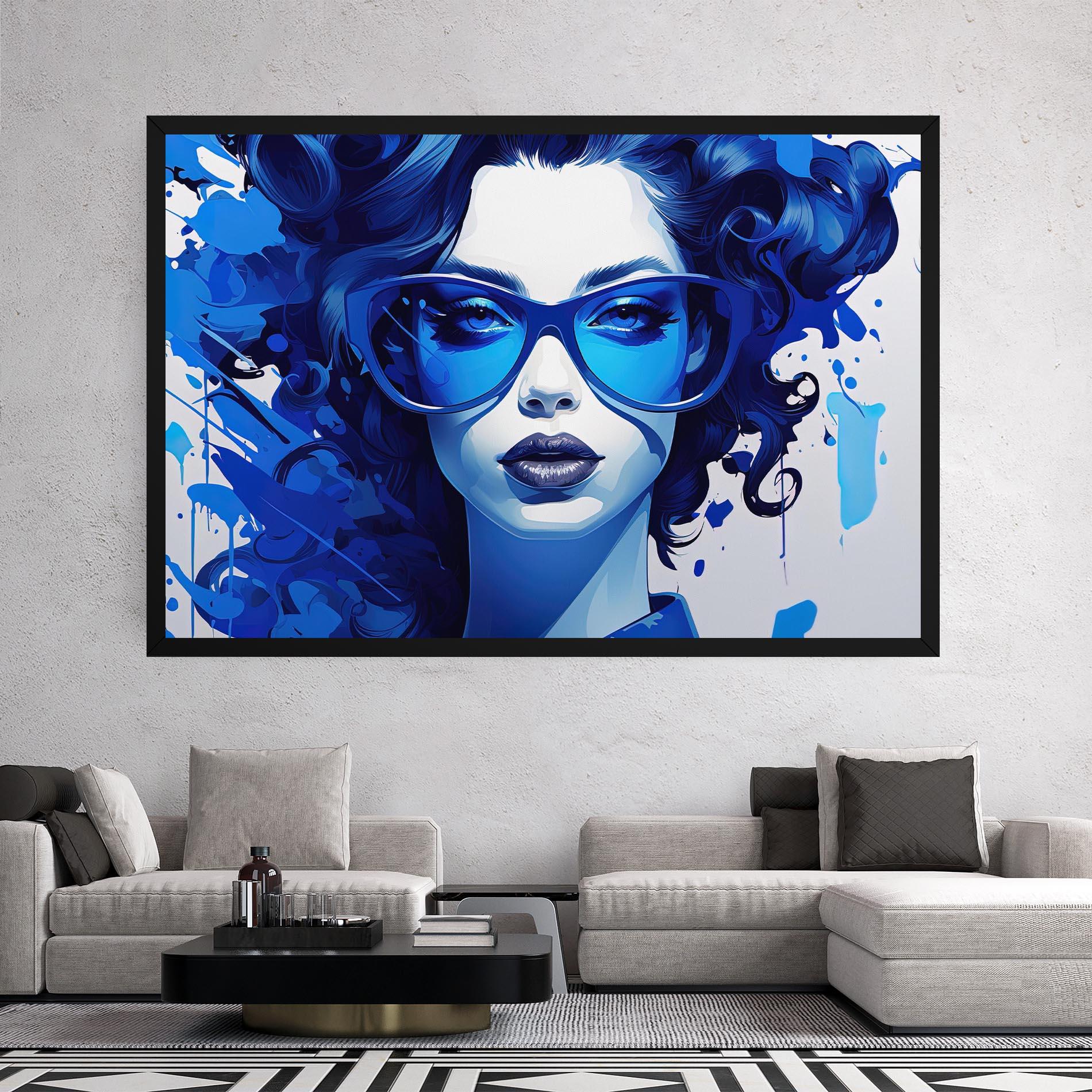 Картина на платно Big Blue Glasses mockup 2
