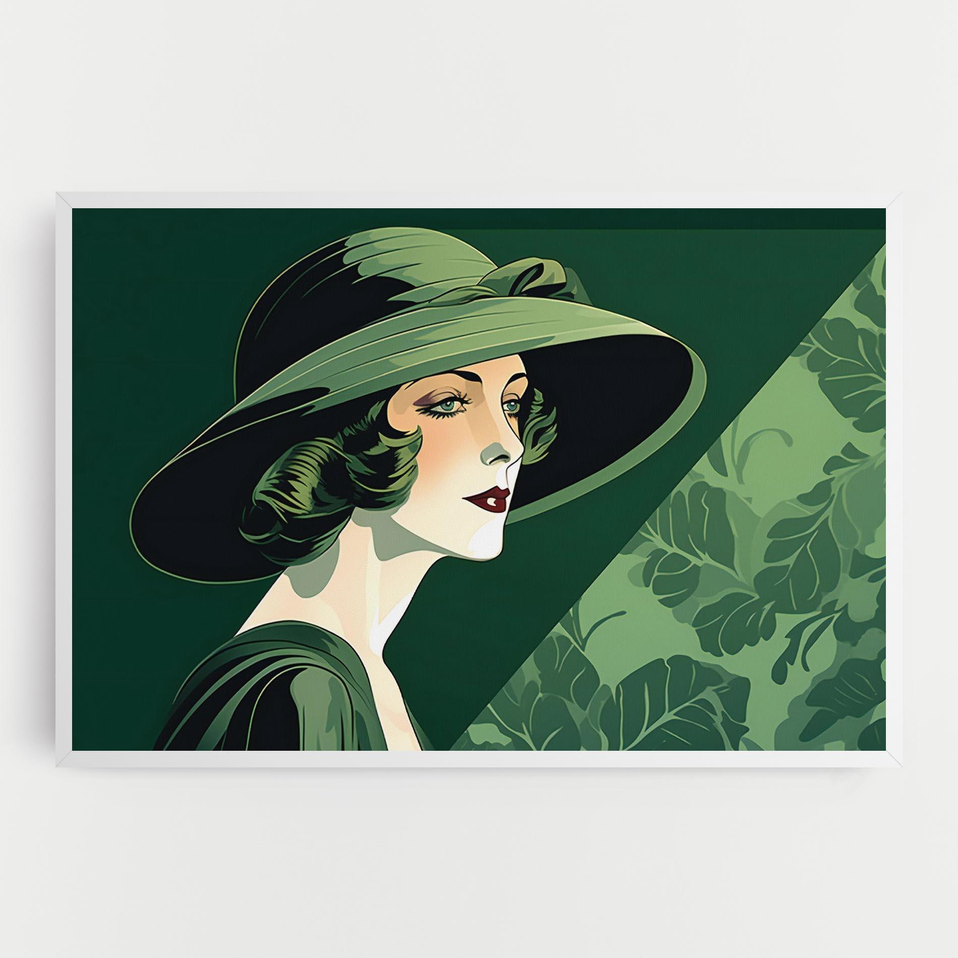 Картина на платно Green Woman Painting mockup 0