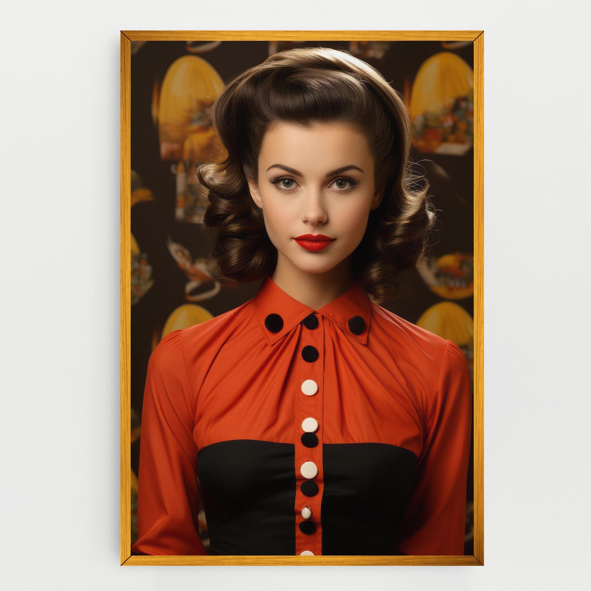 Картина на платно Vintage Red Black mockup 0