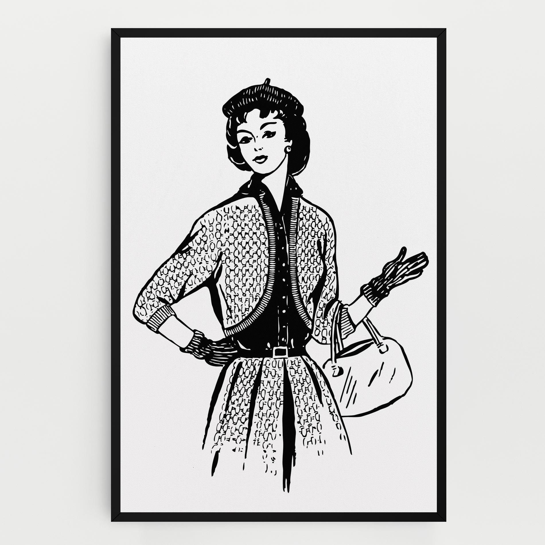 Vintage Woman Line mockup 0