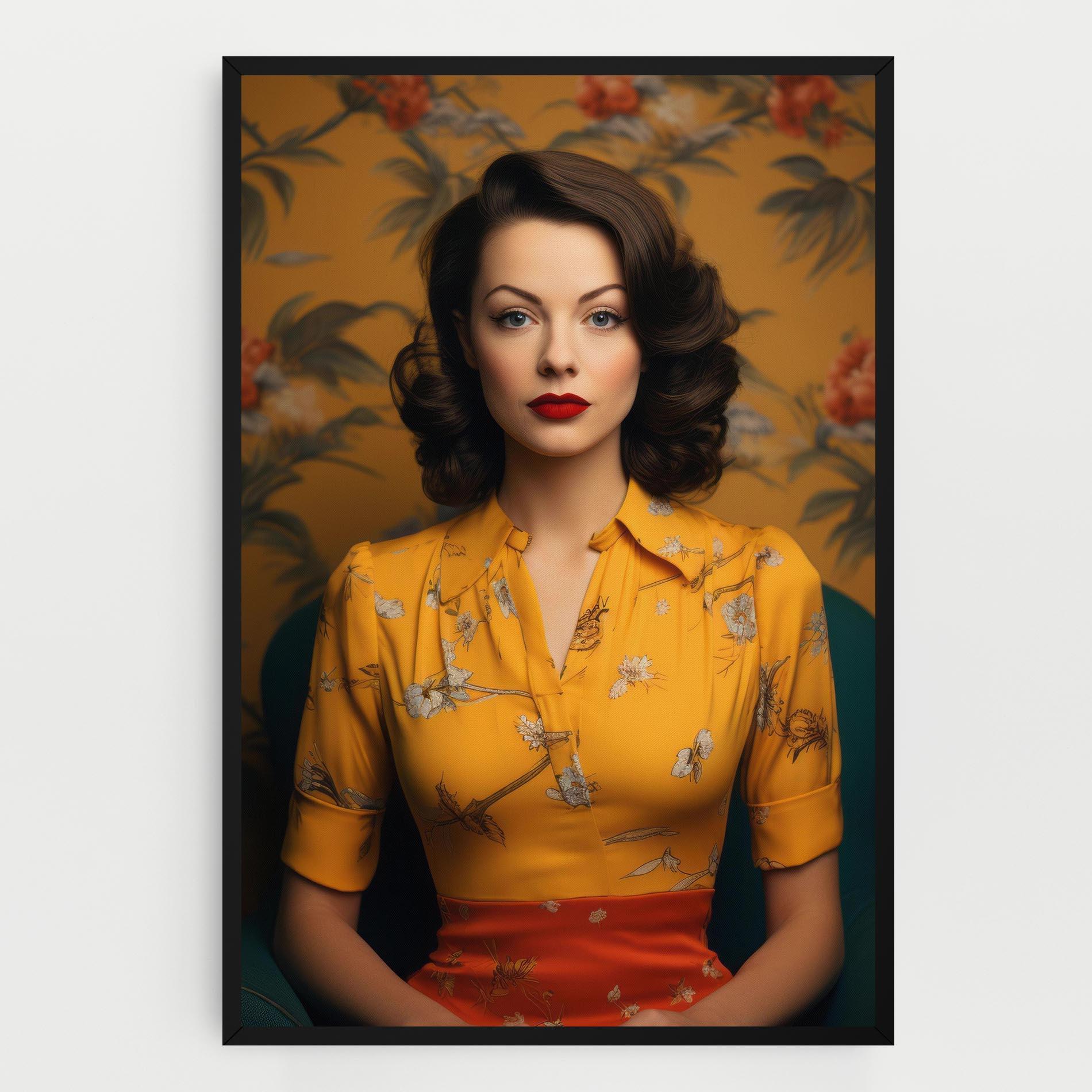 Картина на платно Yellow Red Dress mockup 0