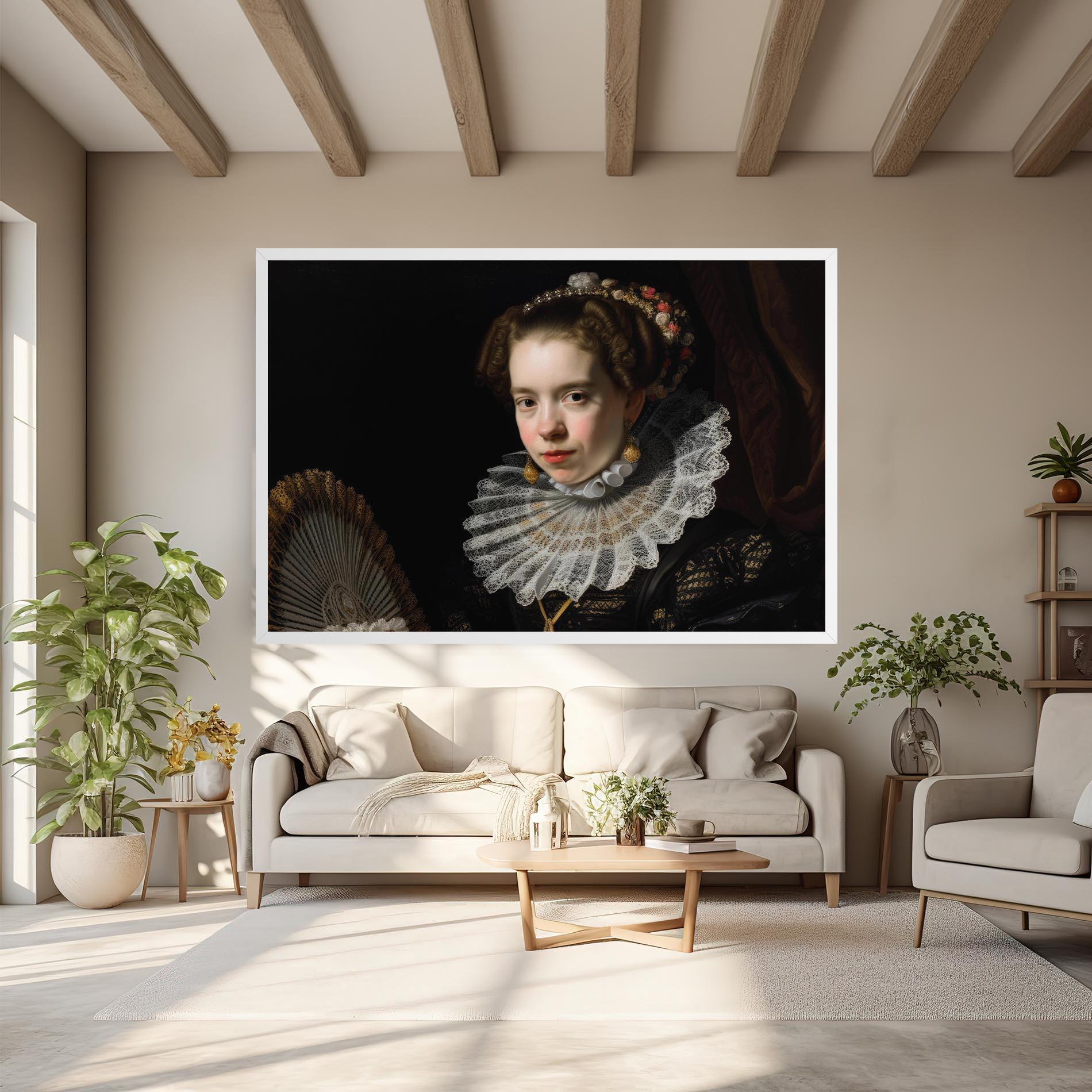 Картина на платно Baroque Lady Portrait mockup 6