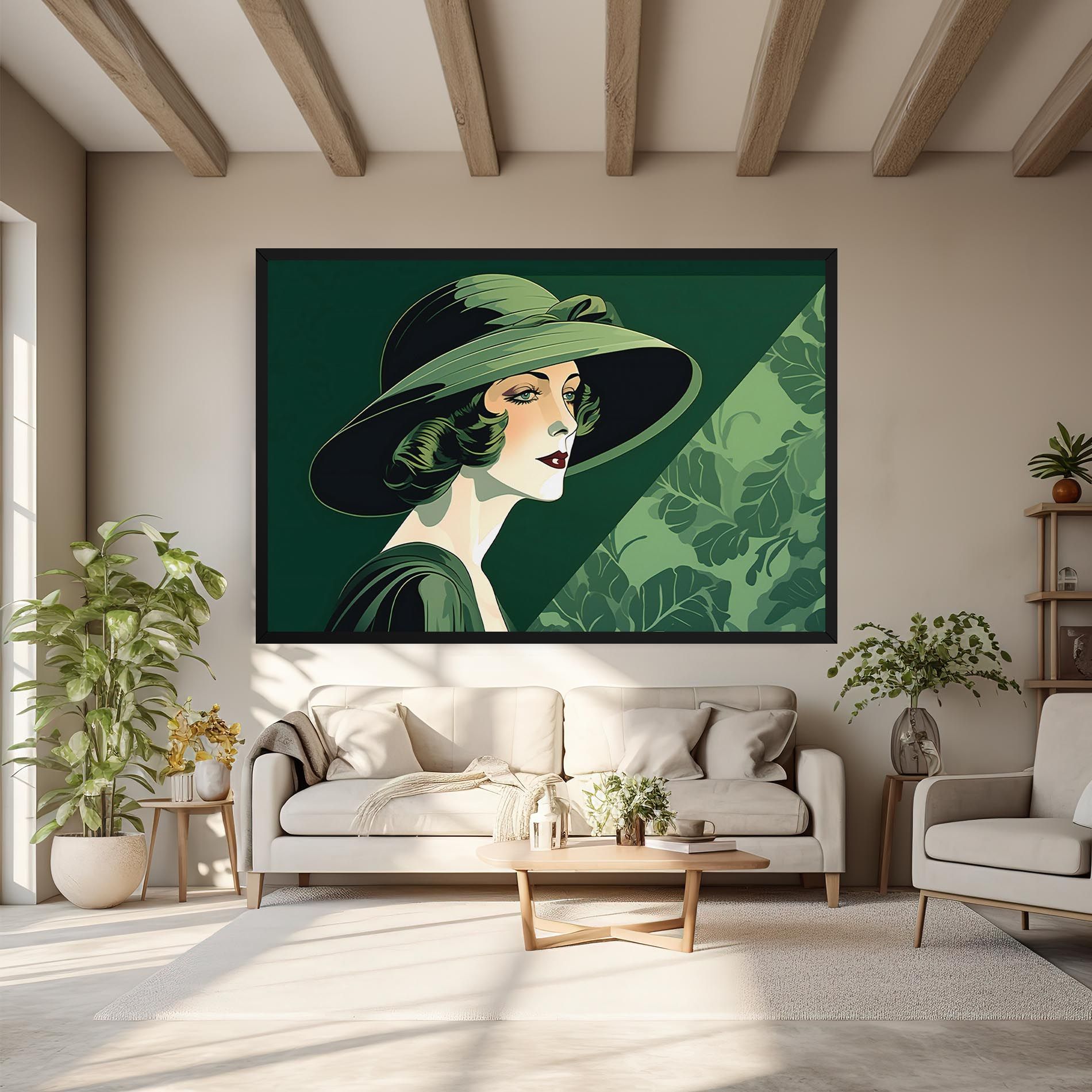 Green Woman Painting mockup 6