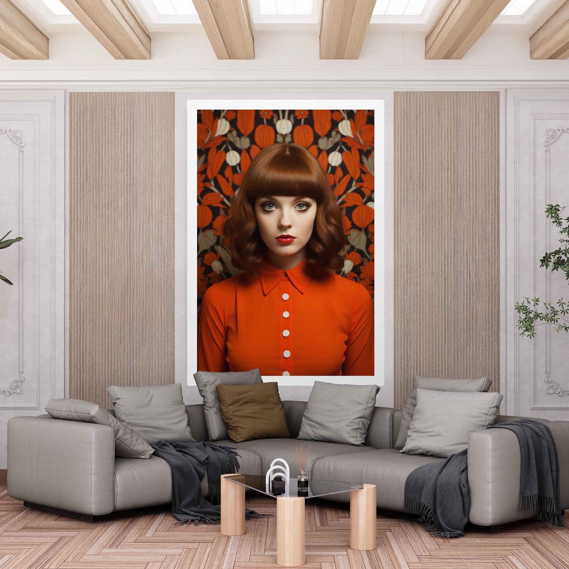 Картина на платно Orange Blouse Woman mockup 6