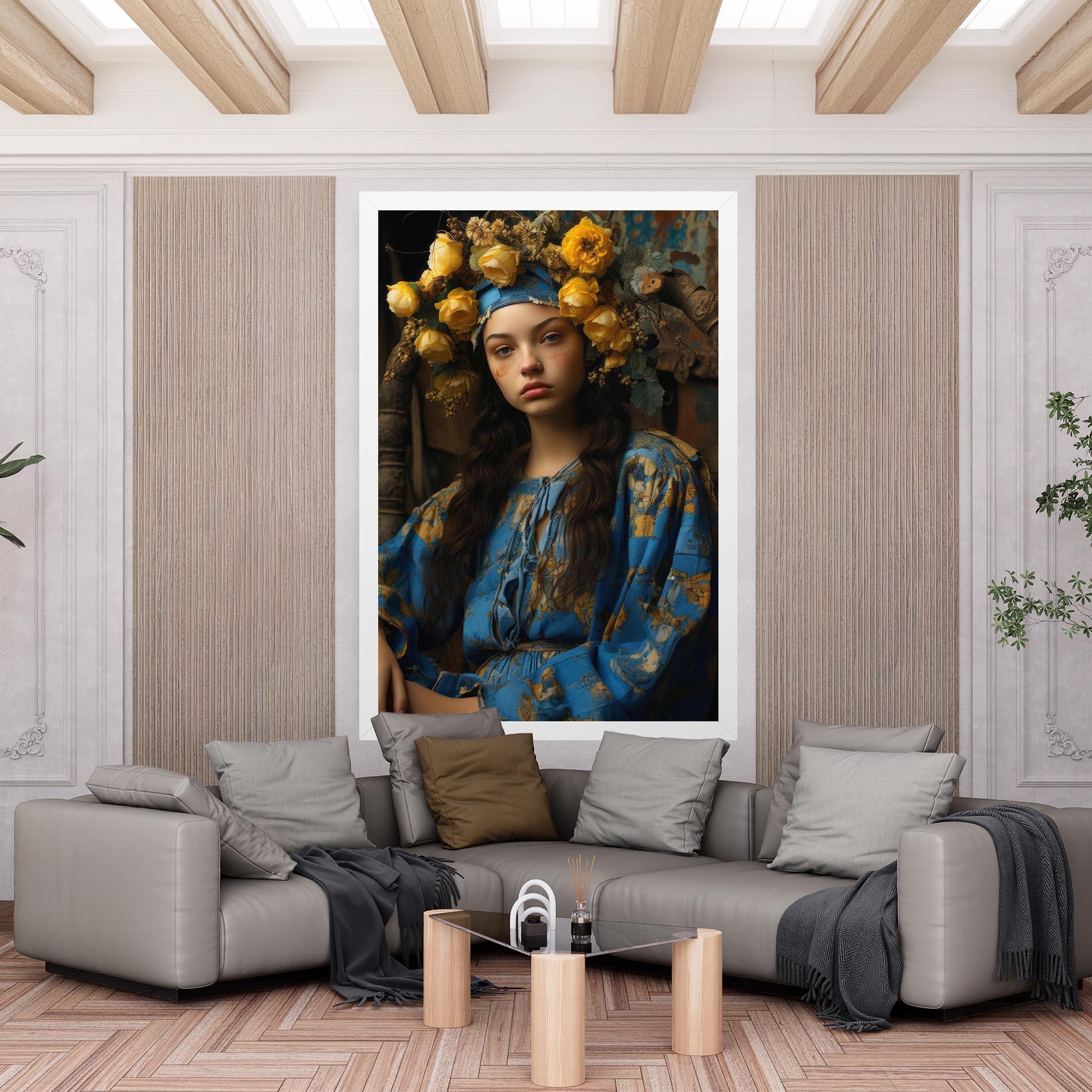 Картина на платно Yellow Rose Dress mockup 6