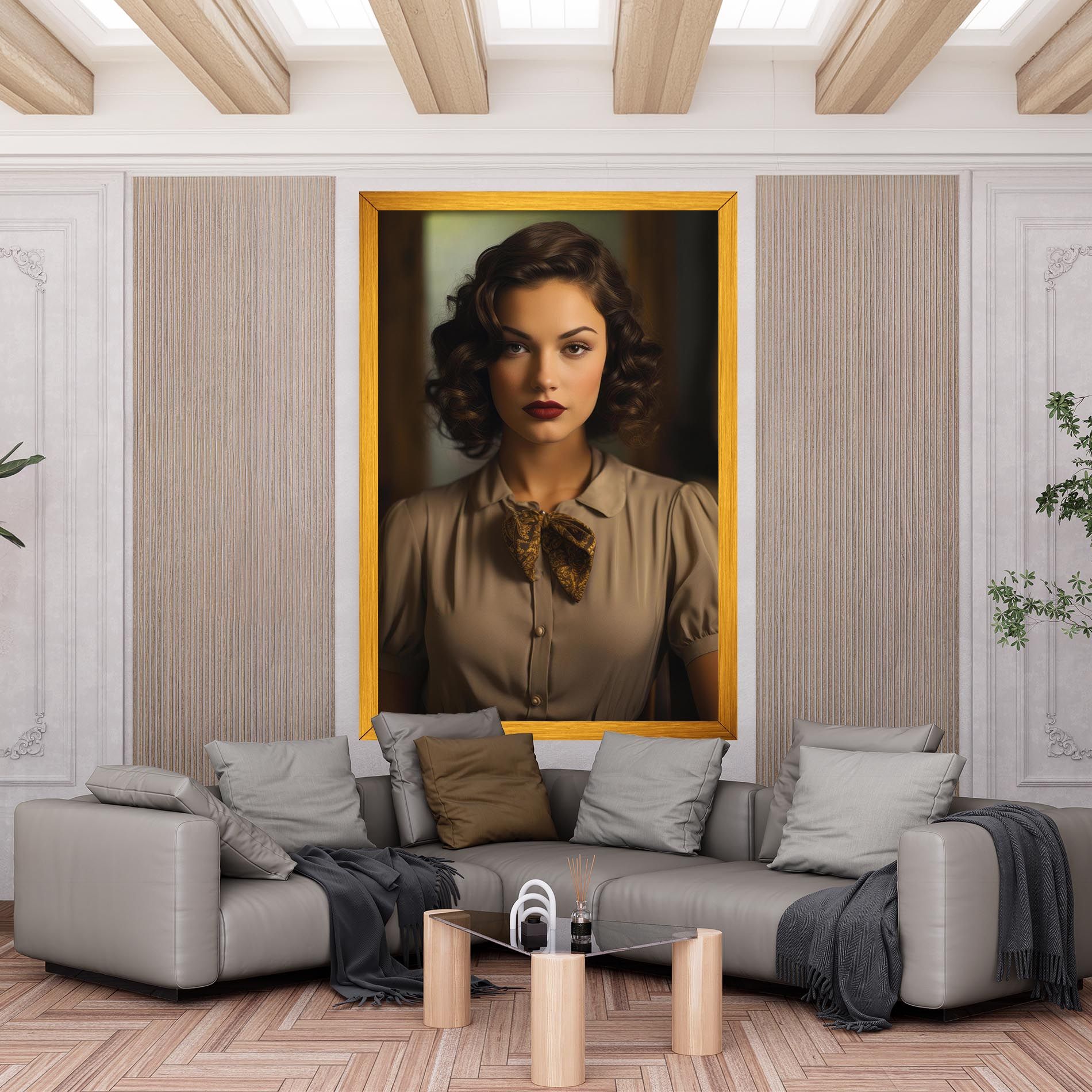 Beige Vintage Blouse mockup 6