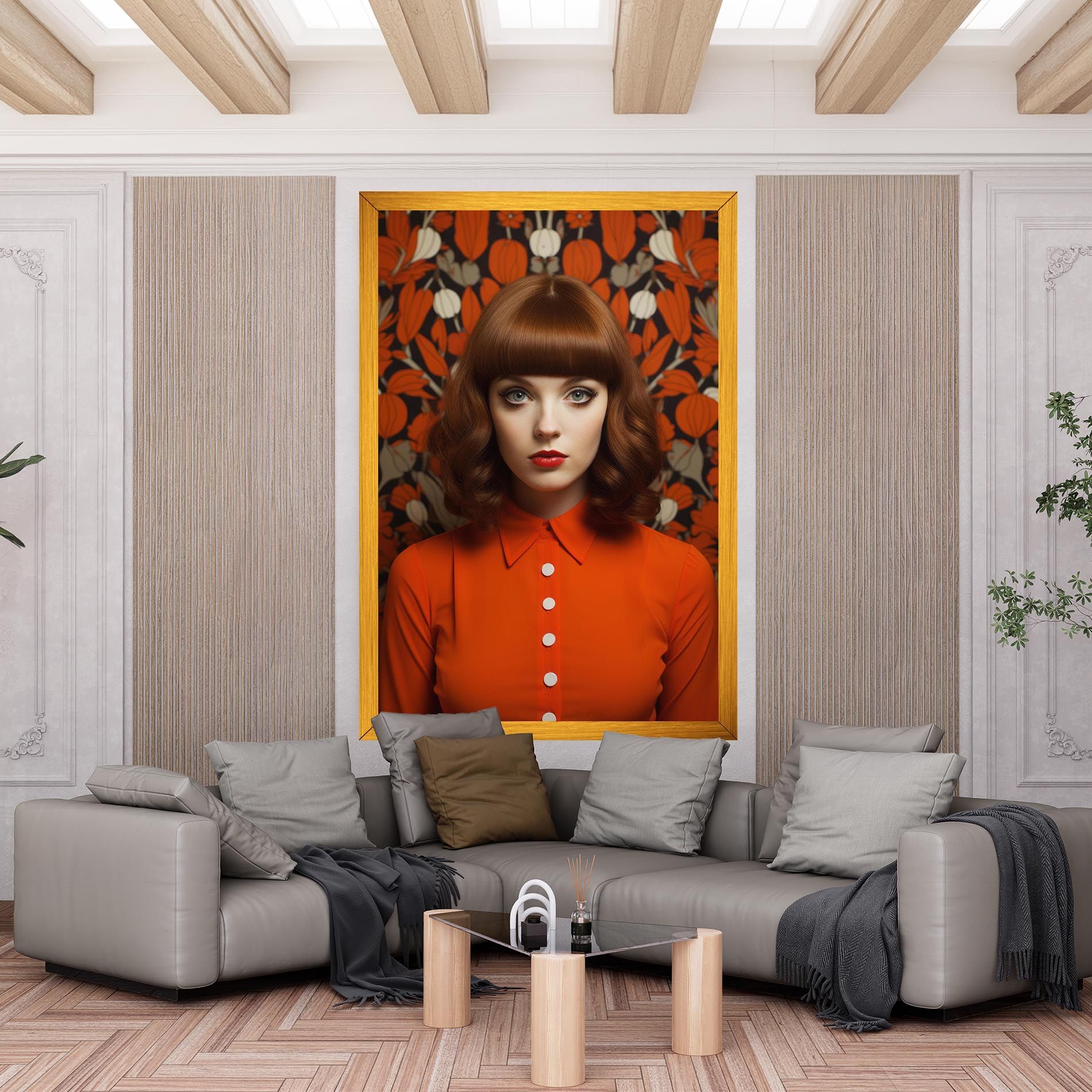 Orange Blouse Woman mockup 6