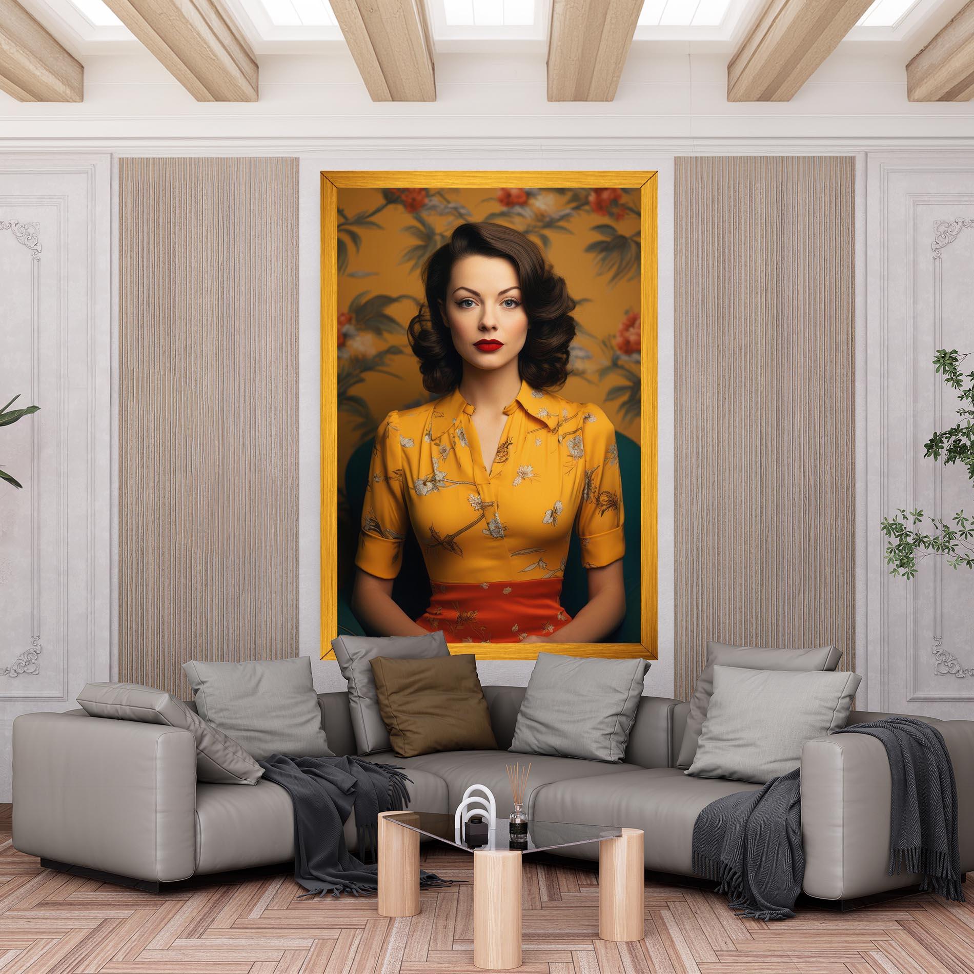 Картина на платно Yellow Red Dress mockup 6